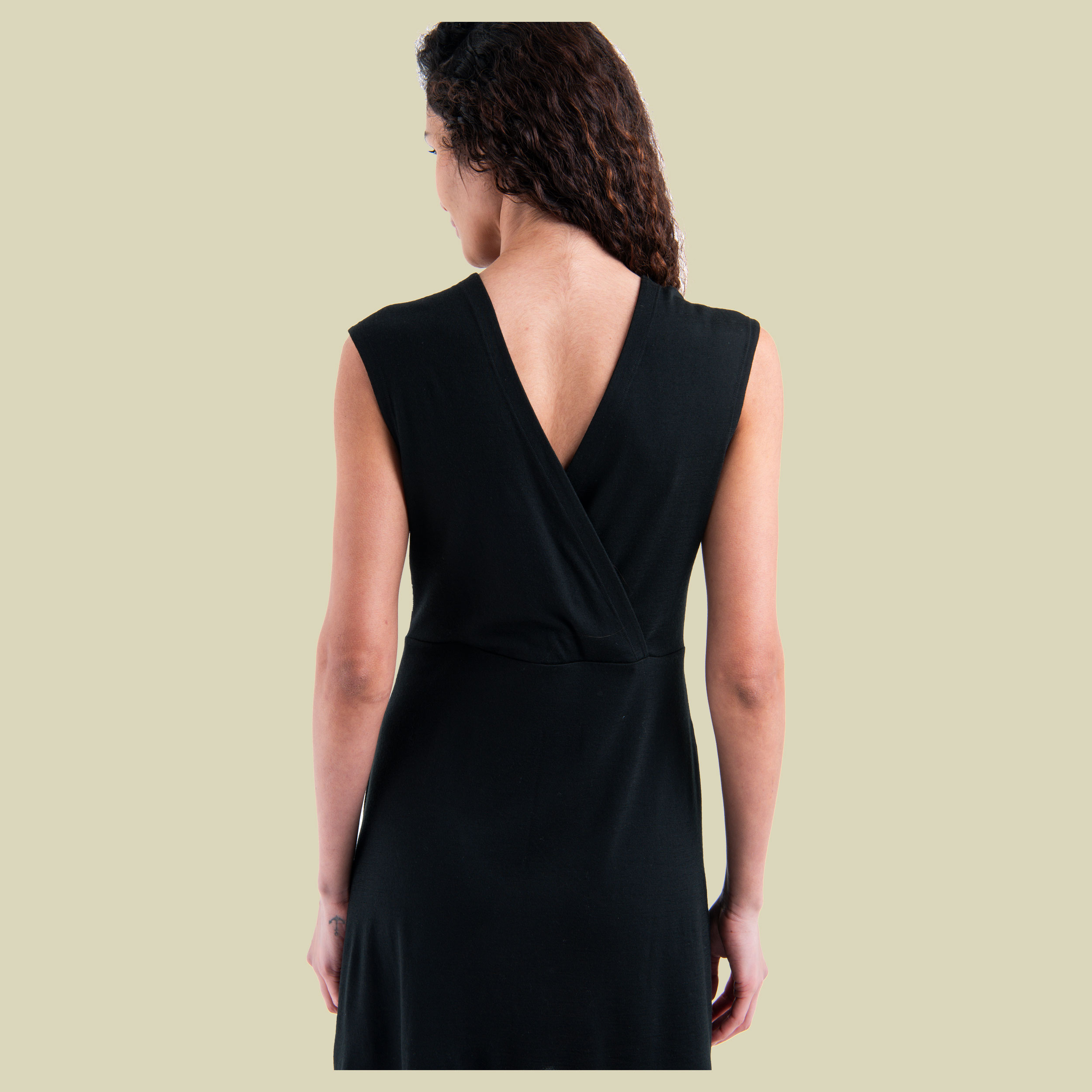 Merino 200 Granary Sleeveless V Neck Dress Women XL schwarz - black