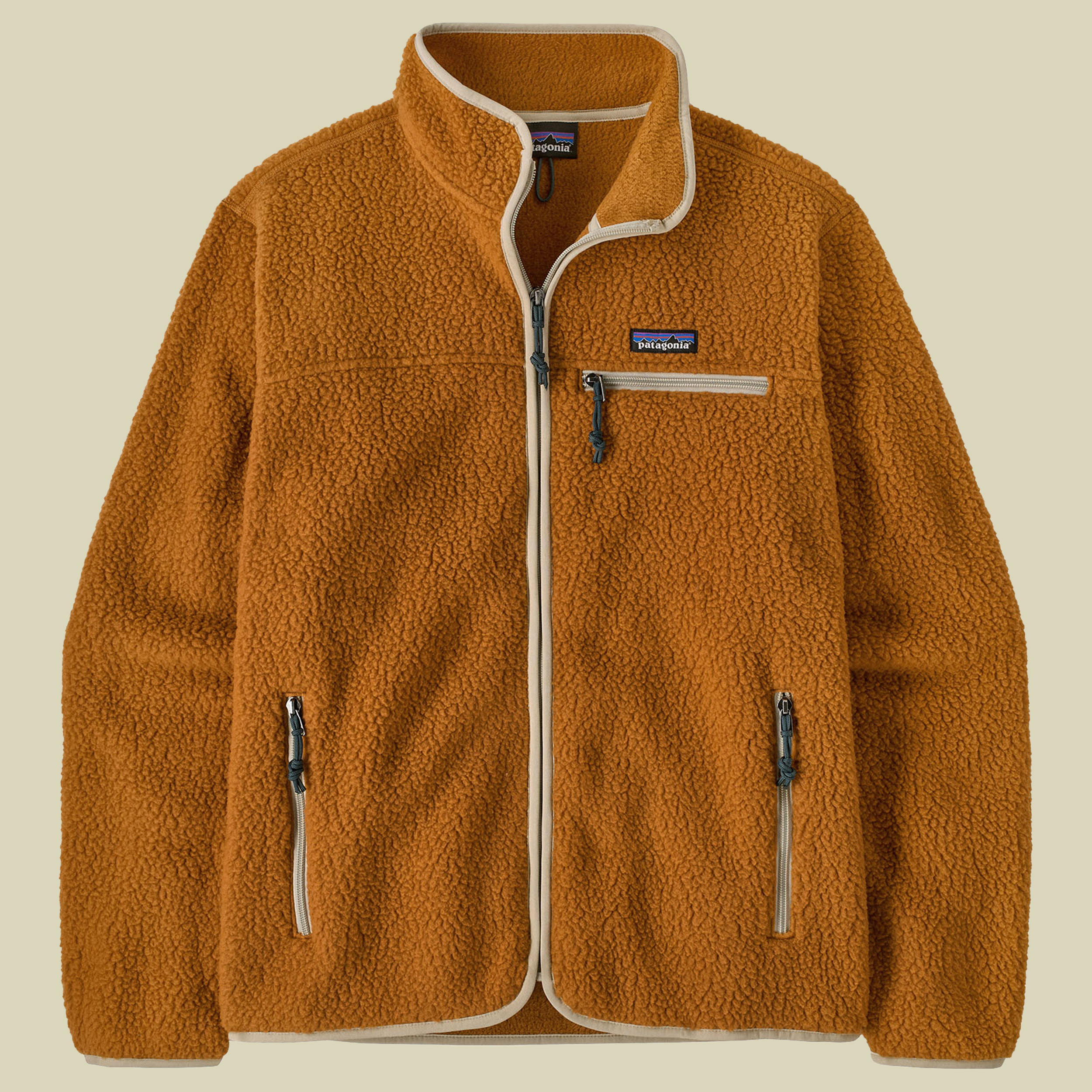 Retro Pile Jacket Men S orange - cinnamon brown
