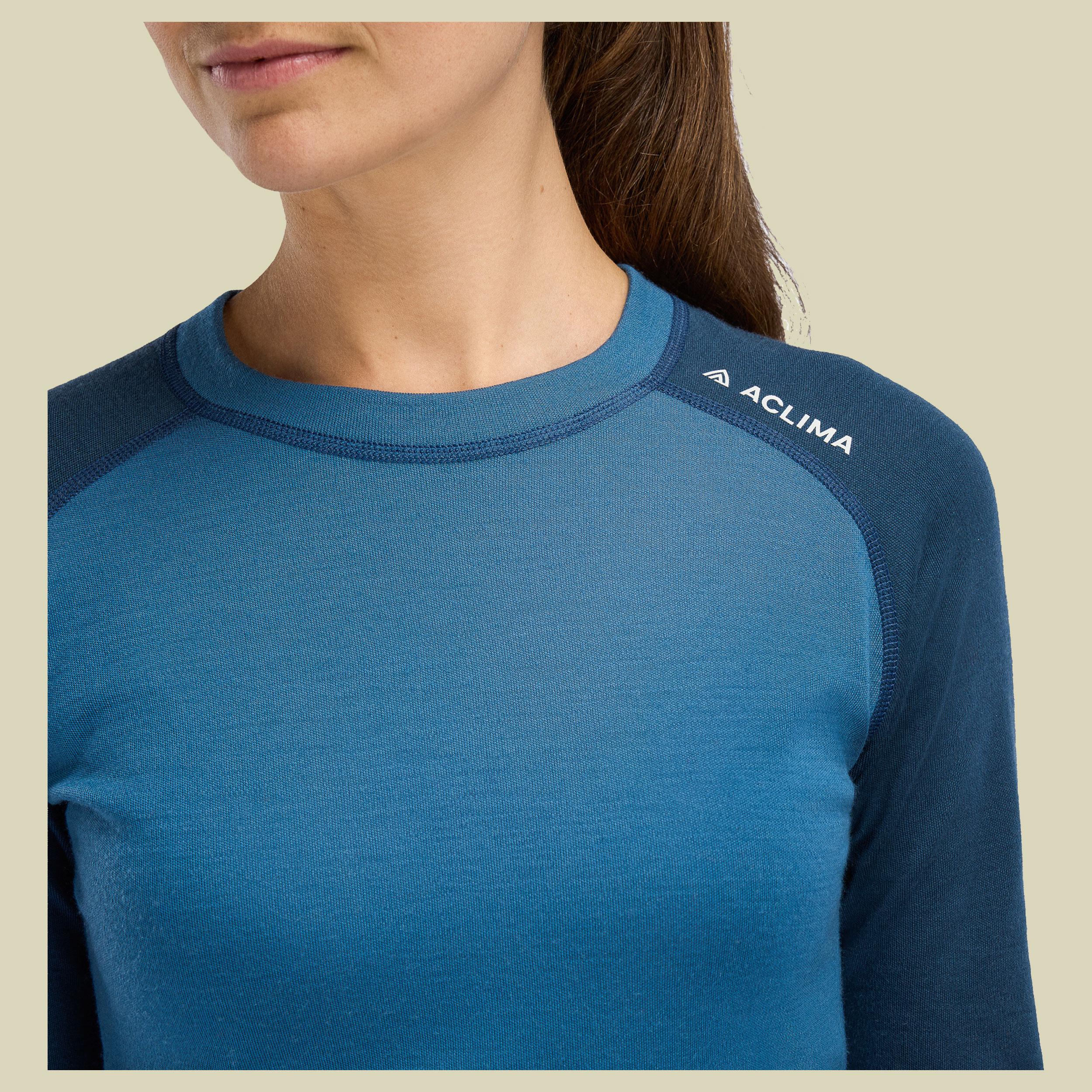 WarmWool Crew Neck Woman blue fusion S/Midnight Navy