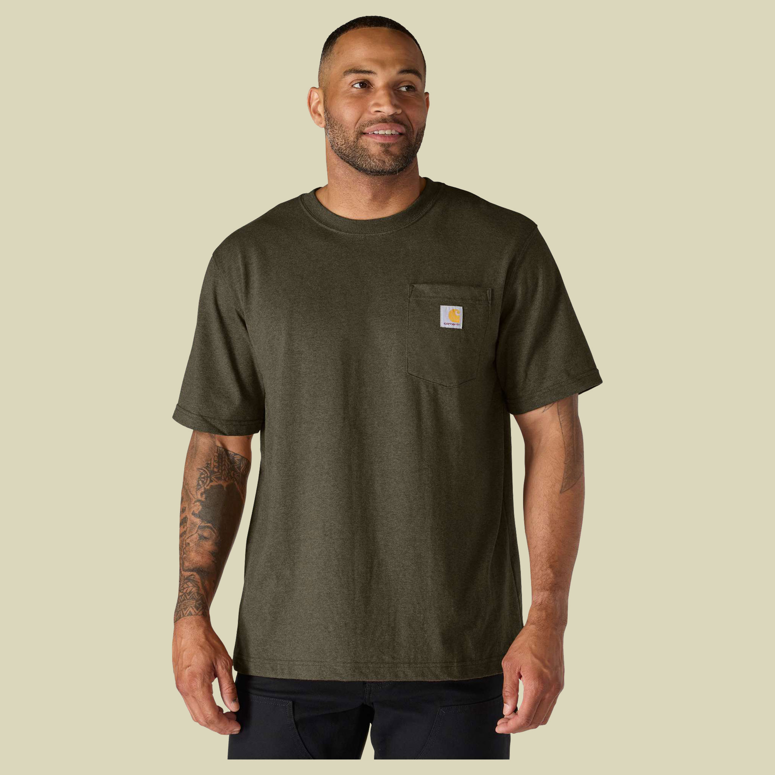 Relaxed Pocket T-Shirt Men XL braun - Farbe burnished logs heather