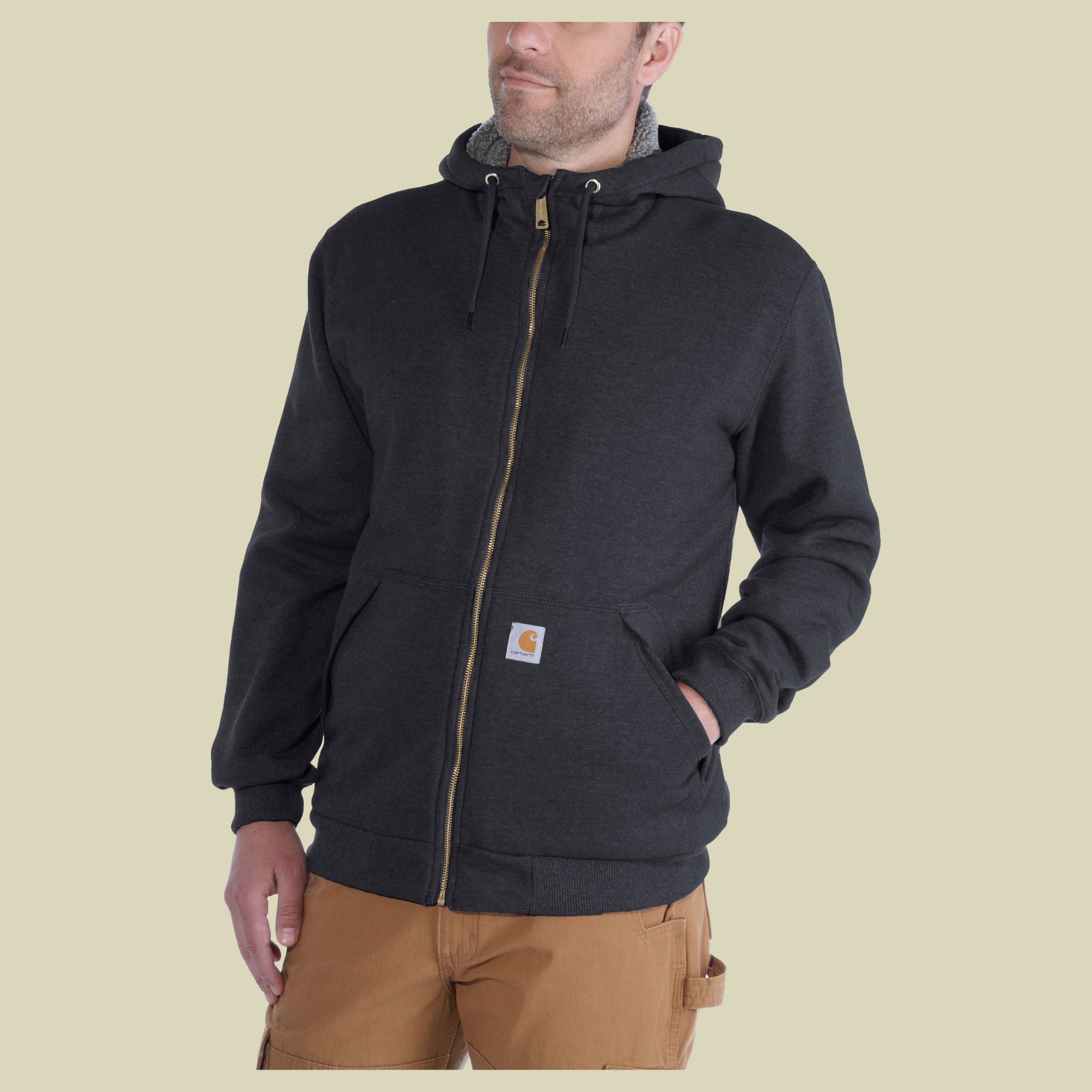 Rain Defender Relaxed Fit Midweight Sherpa-Lined Full-Zip Sweatshirt Men XL schwarz - black