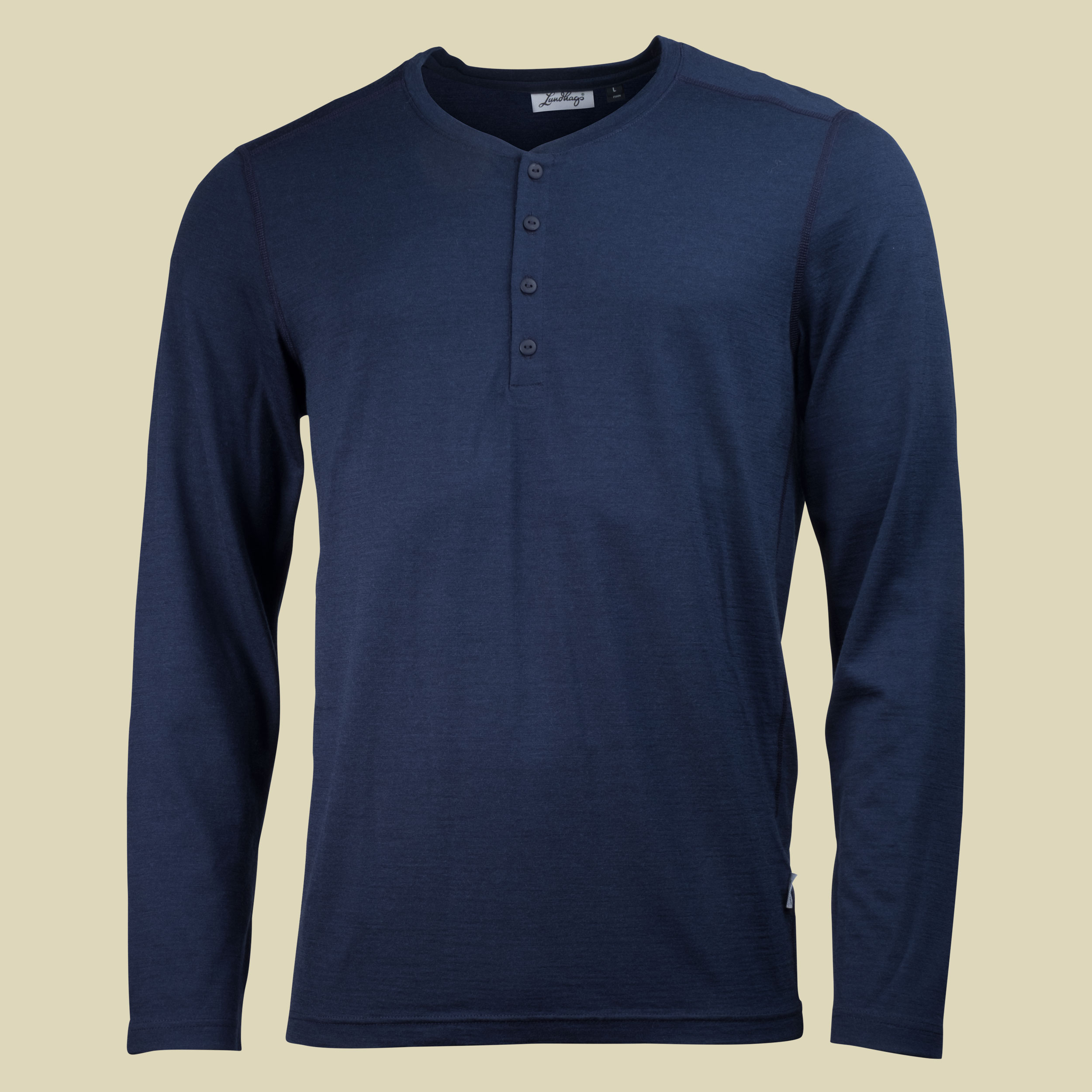 Merino Light MS Henley LS Men Größe L Farbe eclipse blue