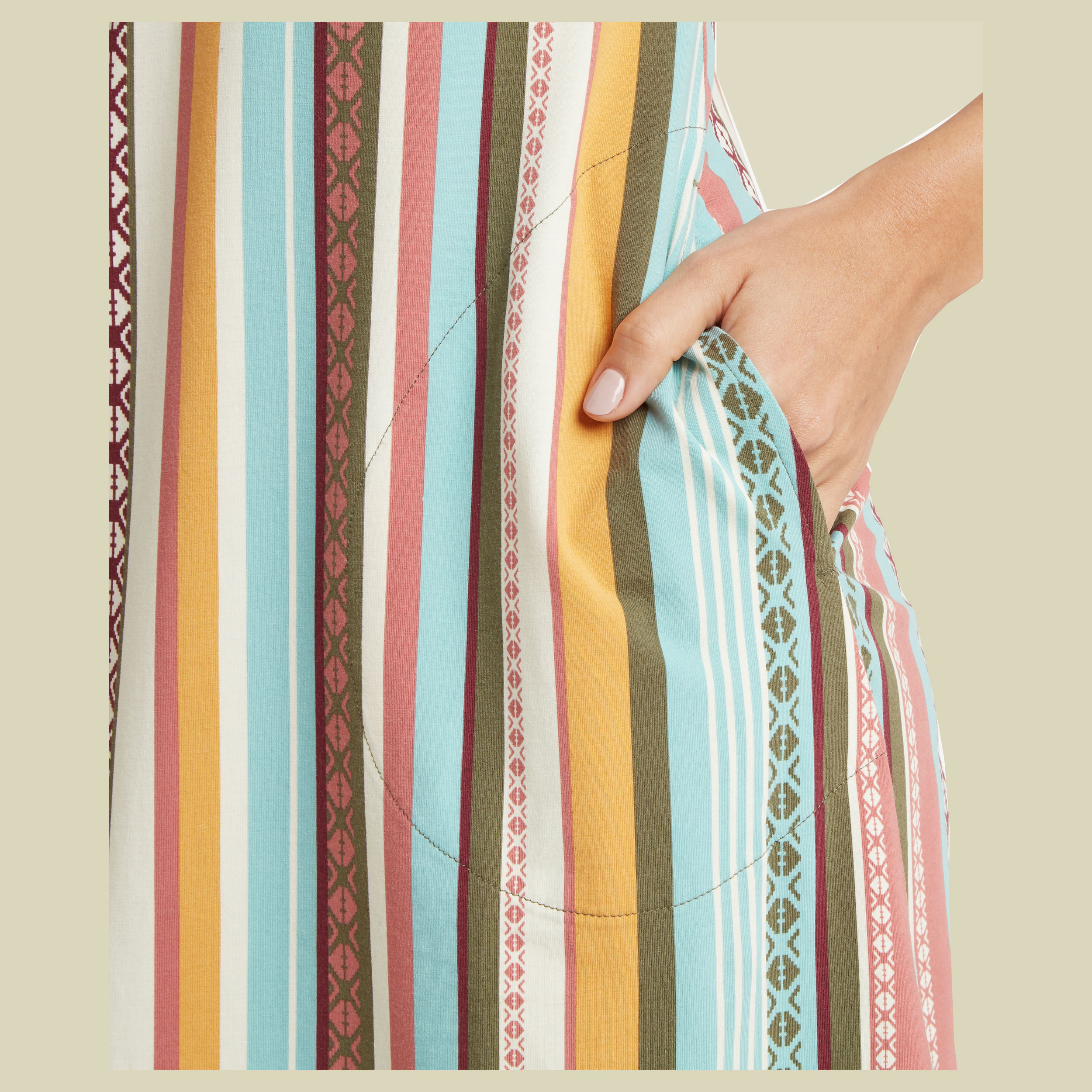 Neha Empire Dress XS mehrfarbig gestreift - Farbe evergreen indreni