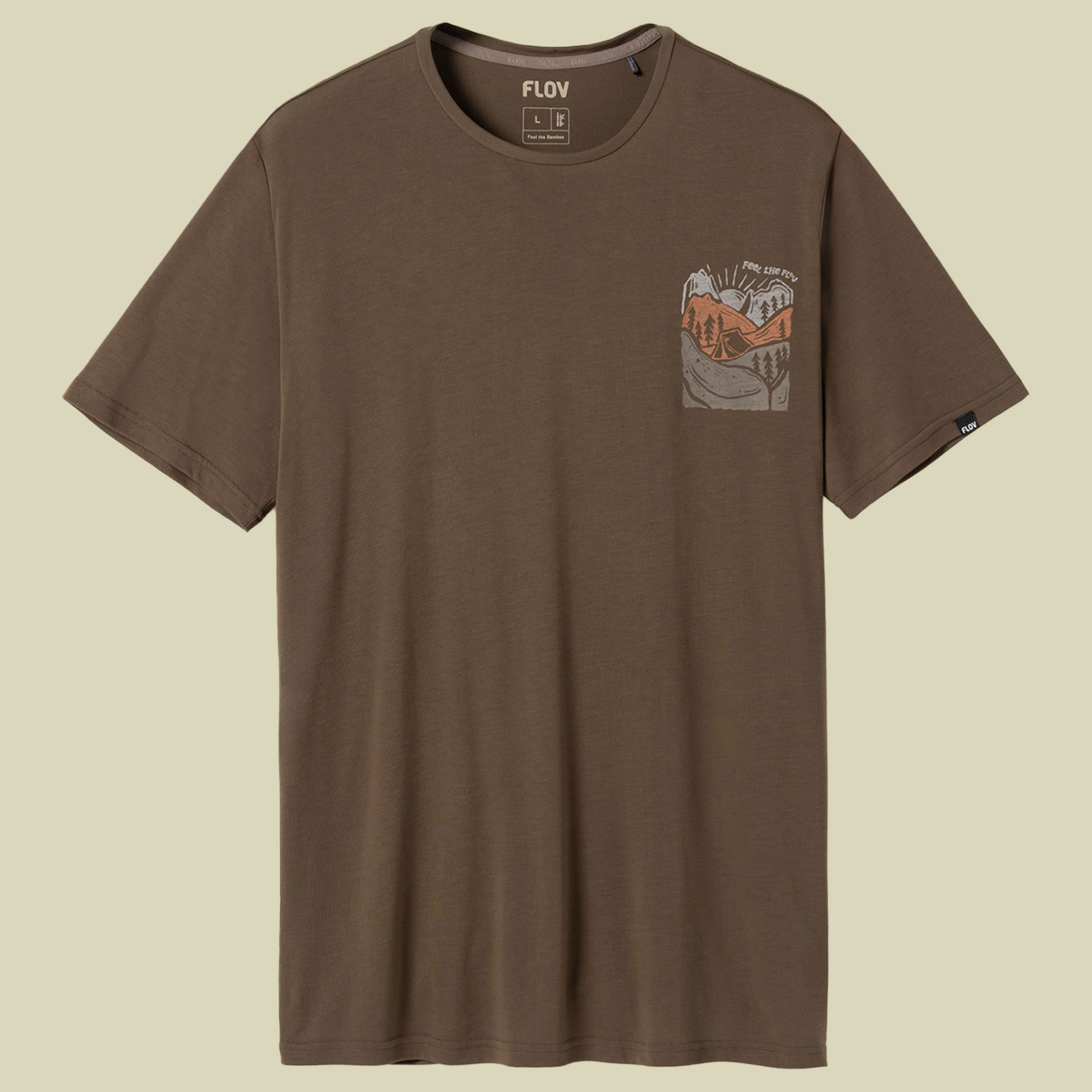 Timberon Bamboo T-Shirt Men L braun - dark brown/orange