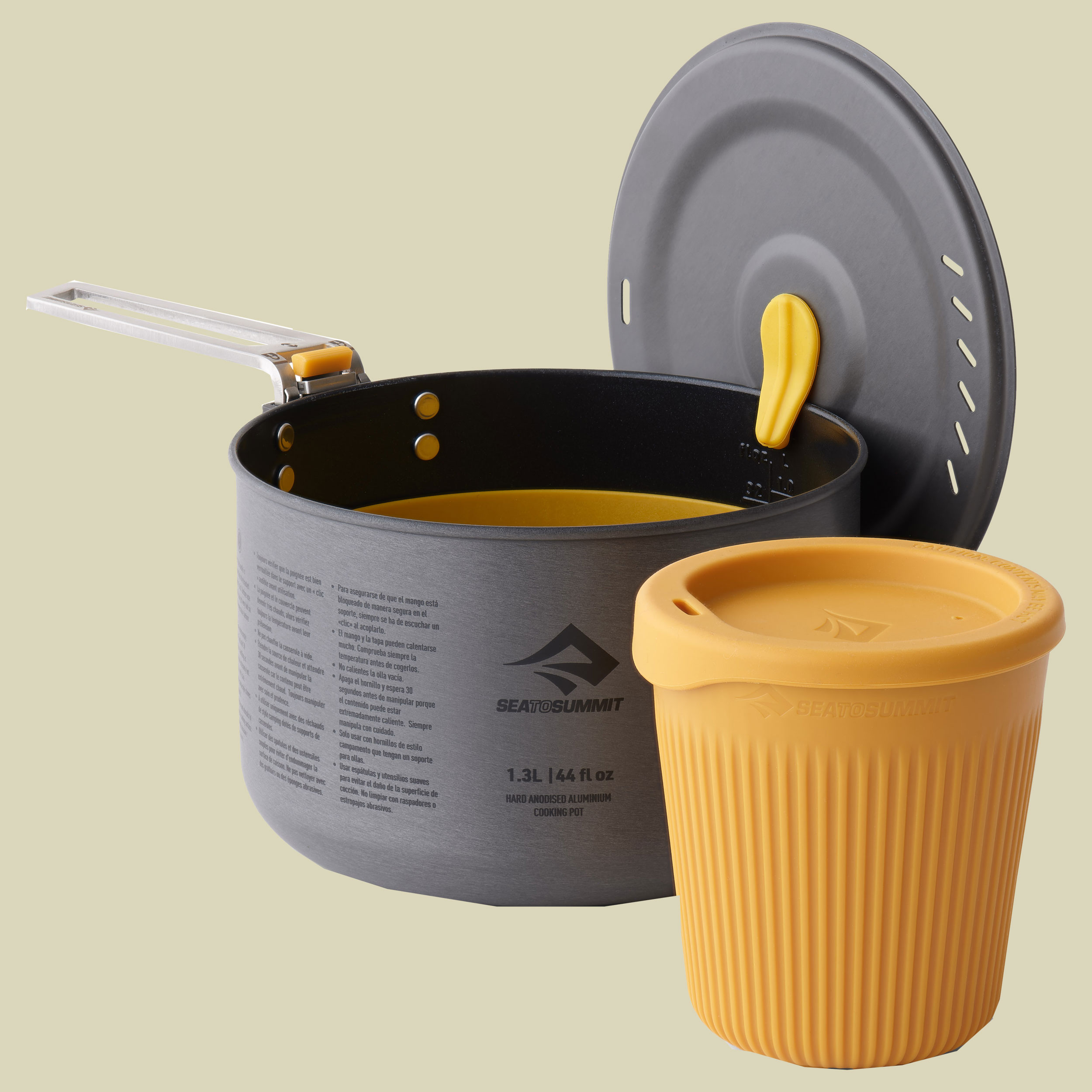 Frontier UL One Pot Cook Set - [1P] [3 Piece] 1 Person 1.3L Pot w/ S Bowl and Cup