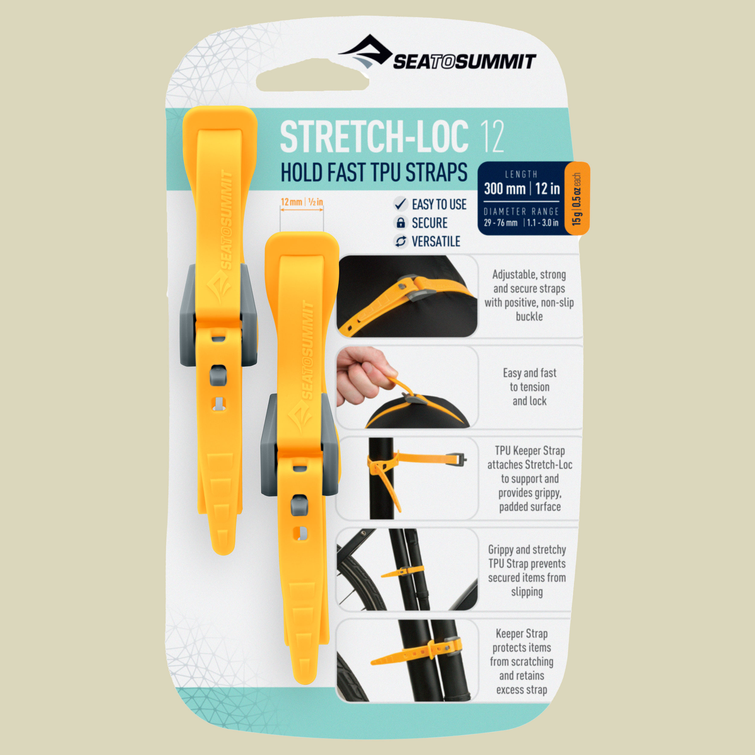 Stretch-Loc 12 (2er Pack) Breite 12 mm Farbe yellow