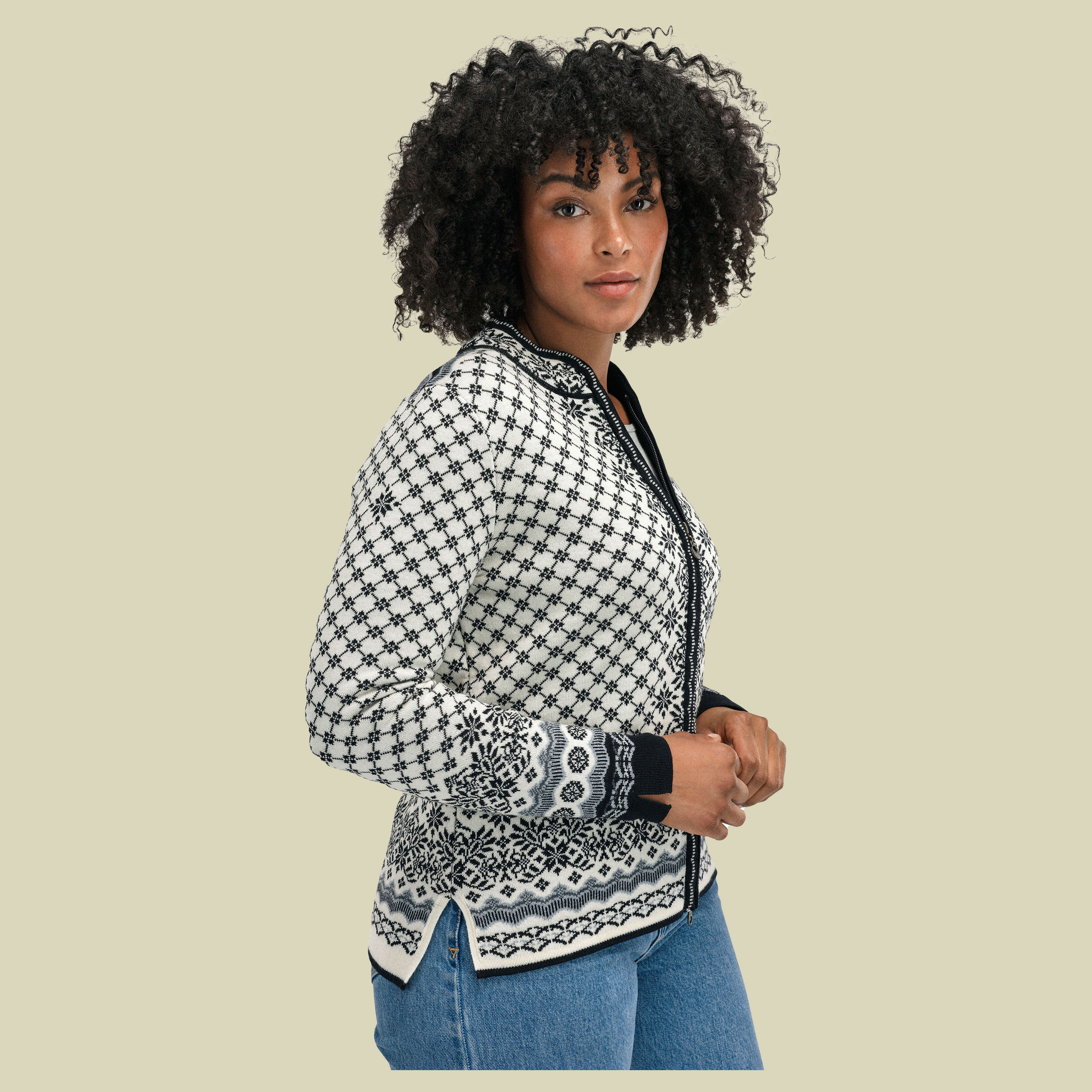 Solfrid Jacket Women XL grau - off white/black/schiefer