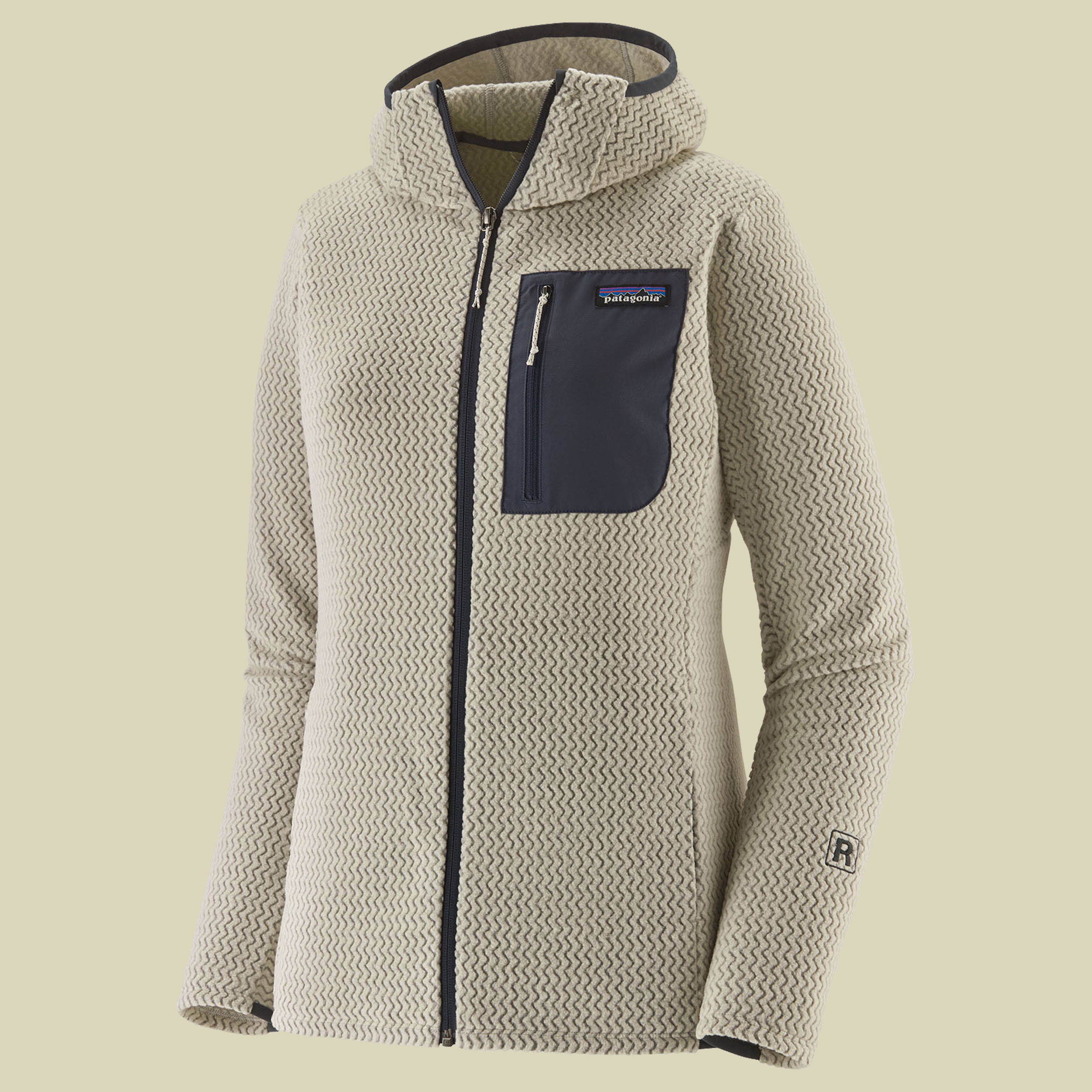 R1 Air Full-Zip Hoody Women grau XL - Farbe wool white