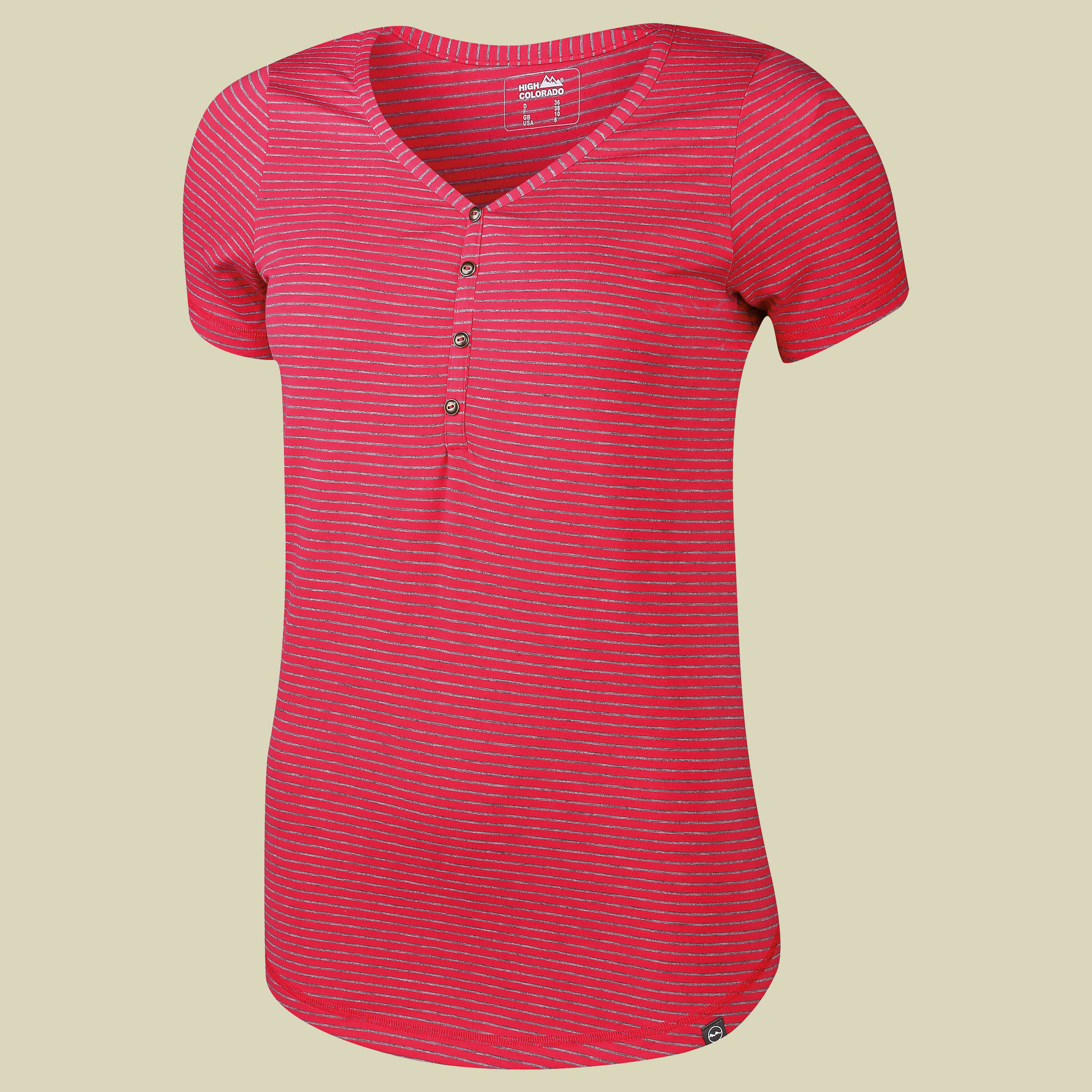 Elena-L Henley T-Shirt Women Größe 36 Farbe rapsberry 3315