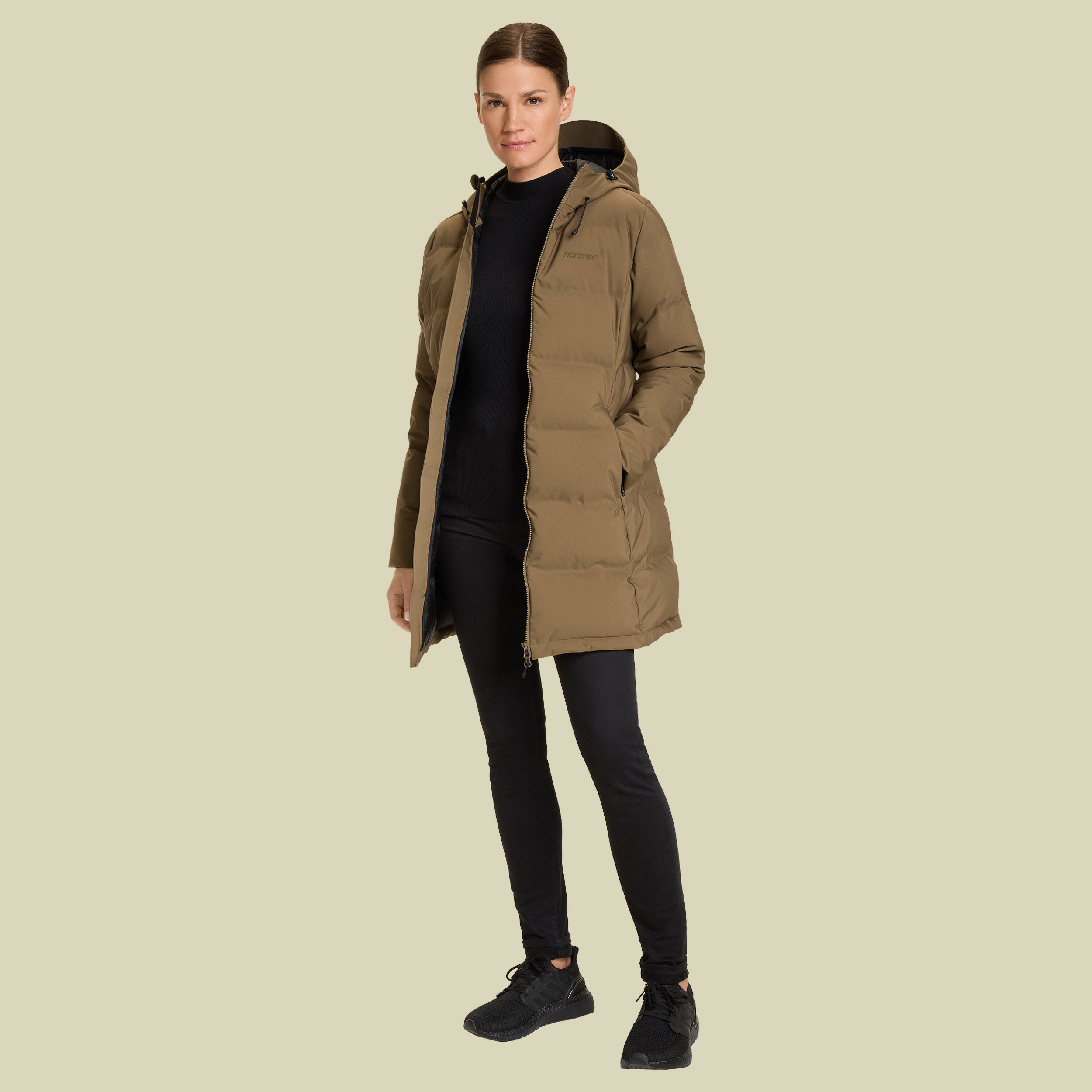 Aukea W's Bonded Down Coat L braun - capers