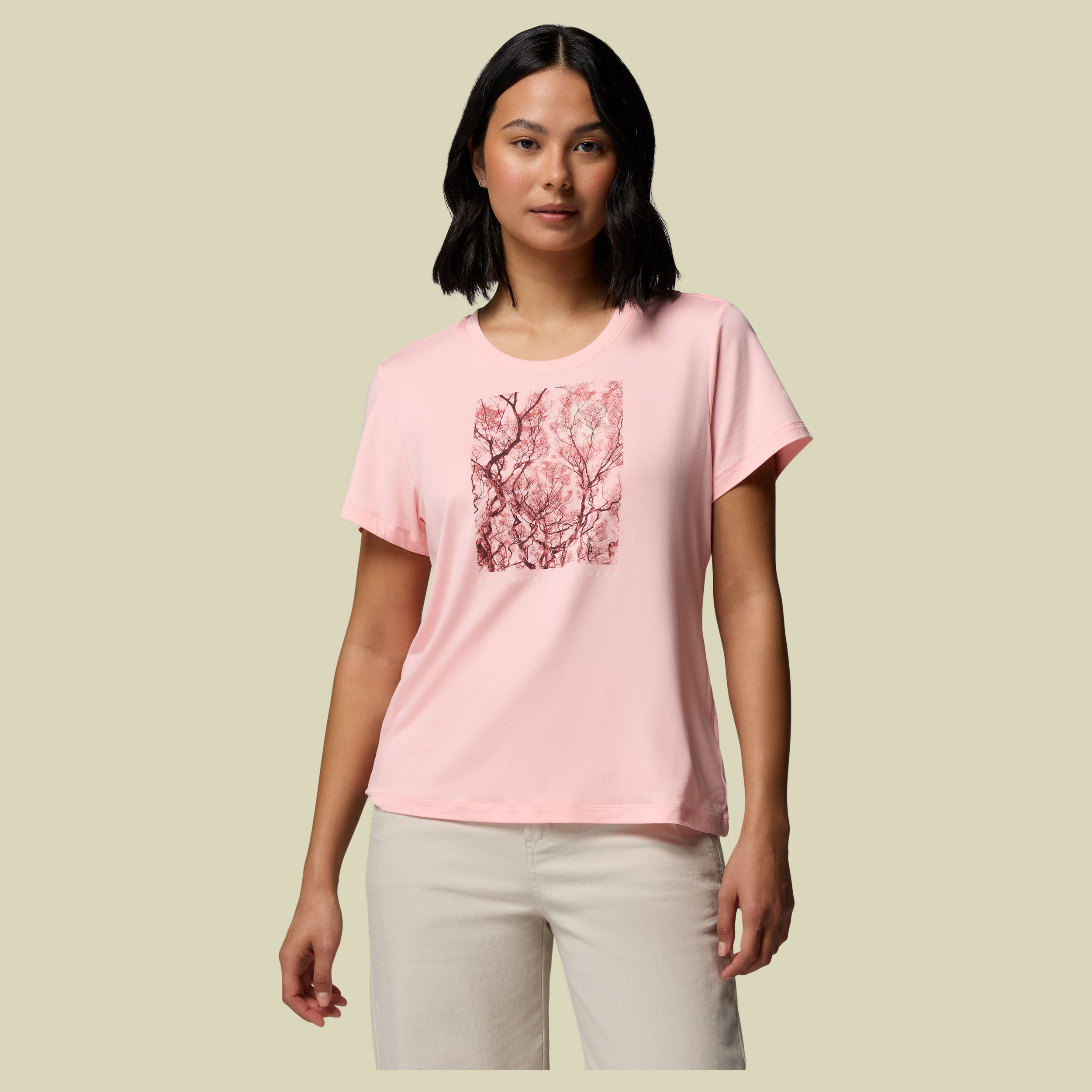 Parsons Point SS Scoop Tee Women L rosa - pink sand heather, canopy view