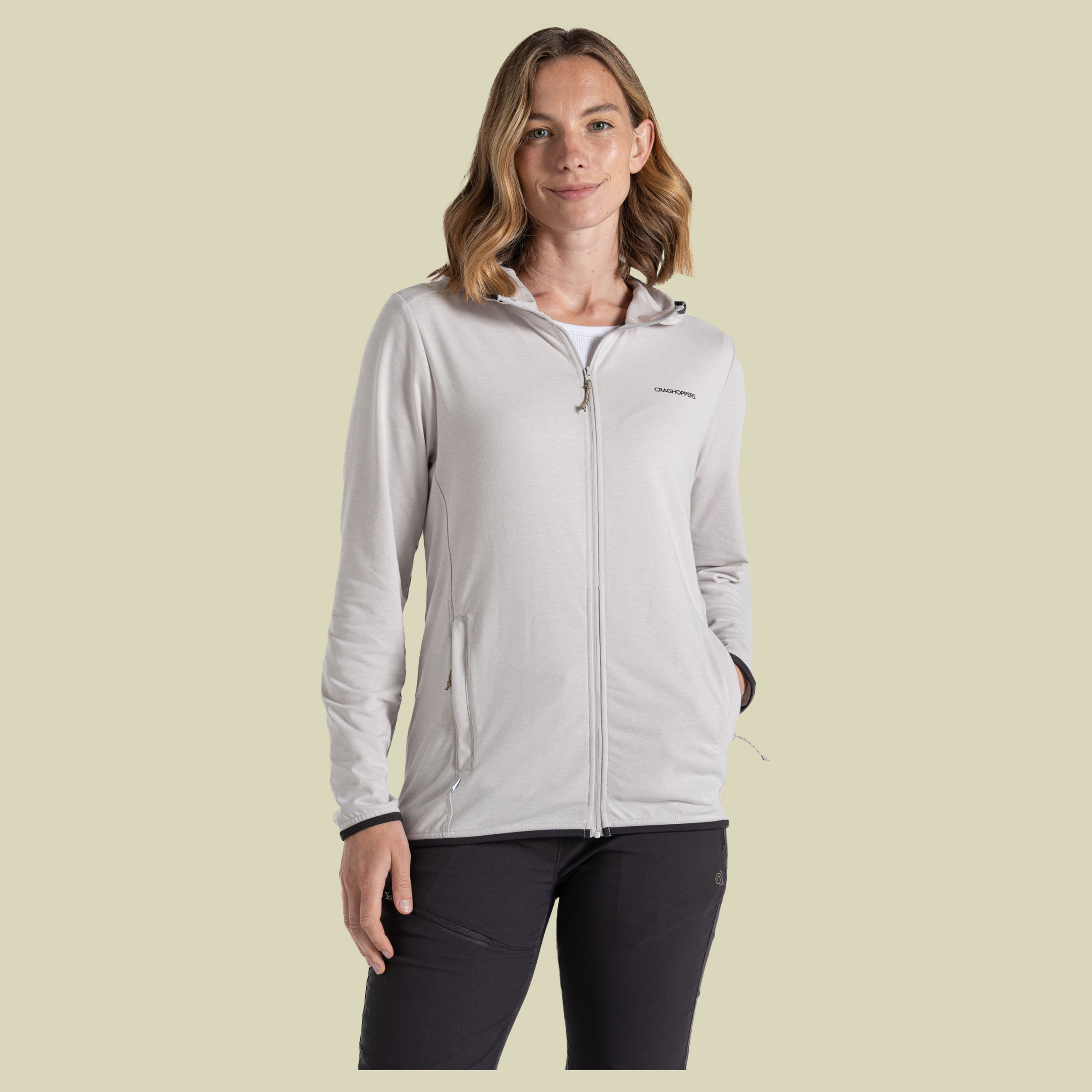 NosiLife Afia Hooded Jacket Women 36 grau - light grey marl (UK 10)