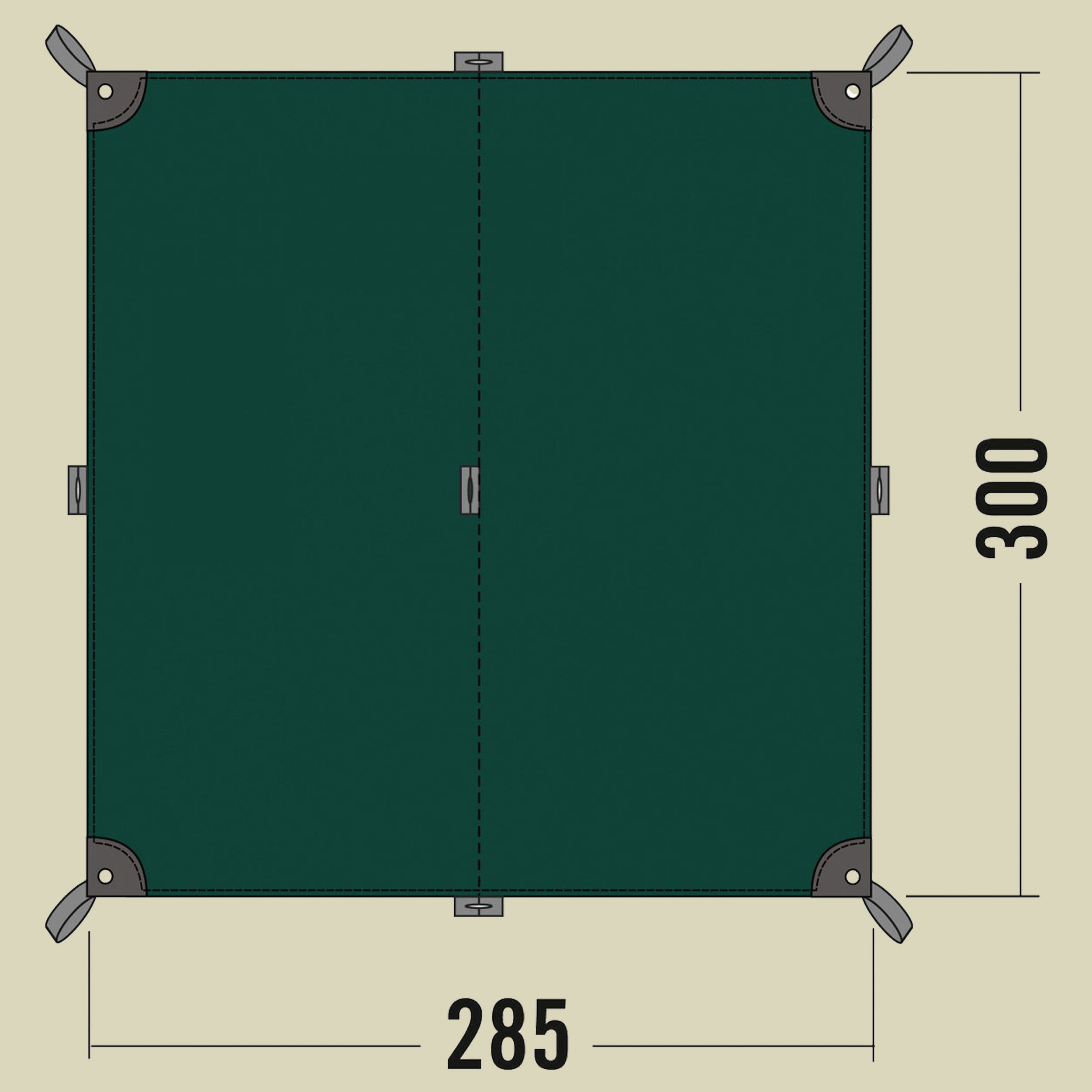 Tarp 2 285 x 300 cm Farbe light olive