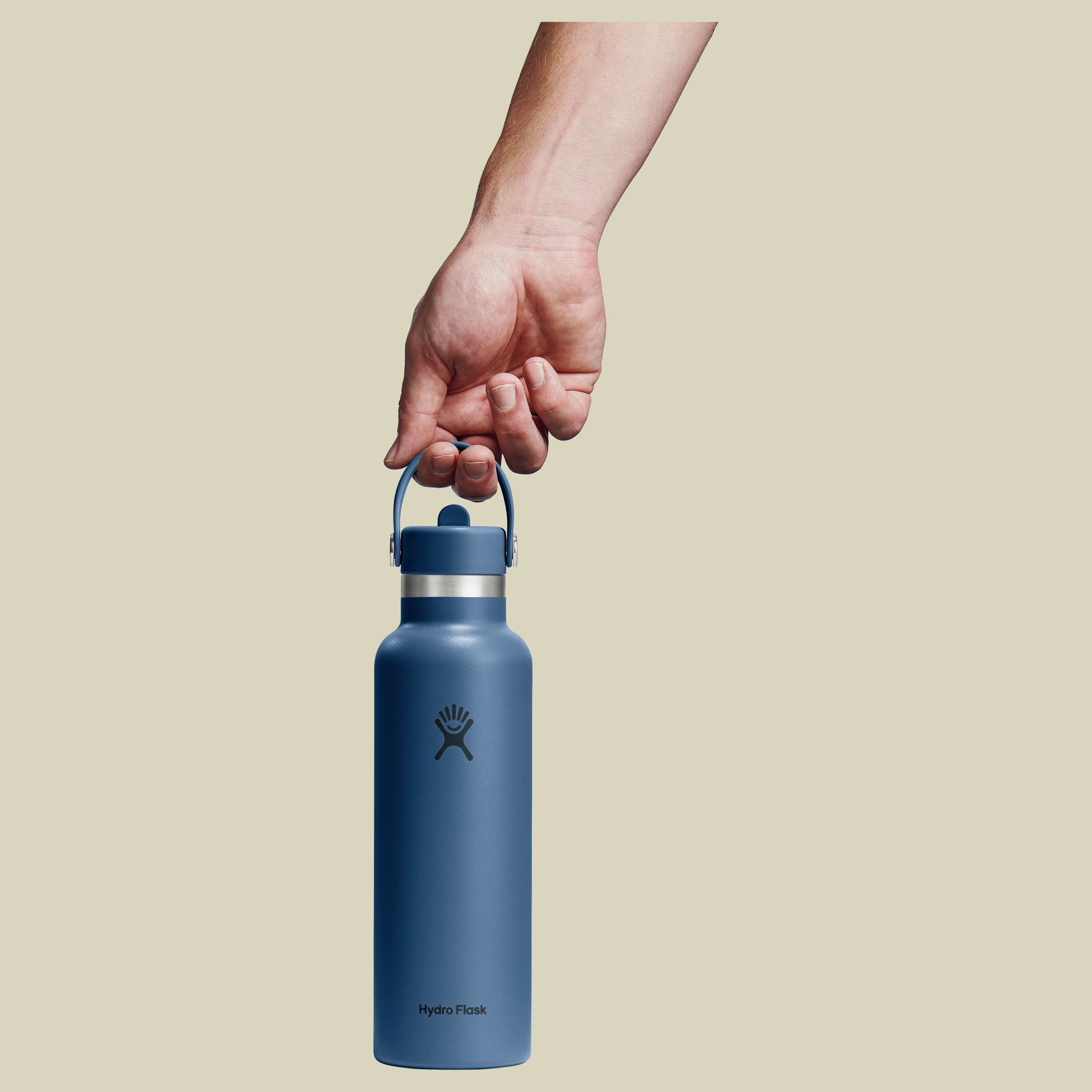 Hydro Flask 21 oz Standard Mouth w. Flex Straw Cap blau2 621 - harbor blue