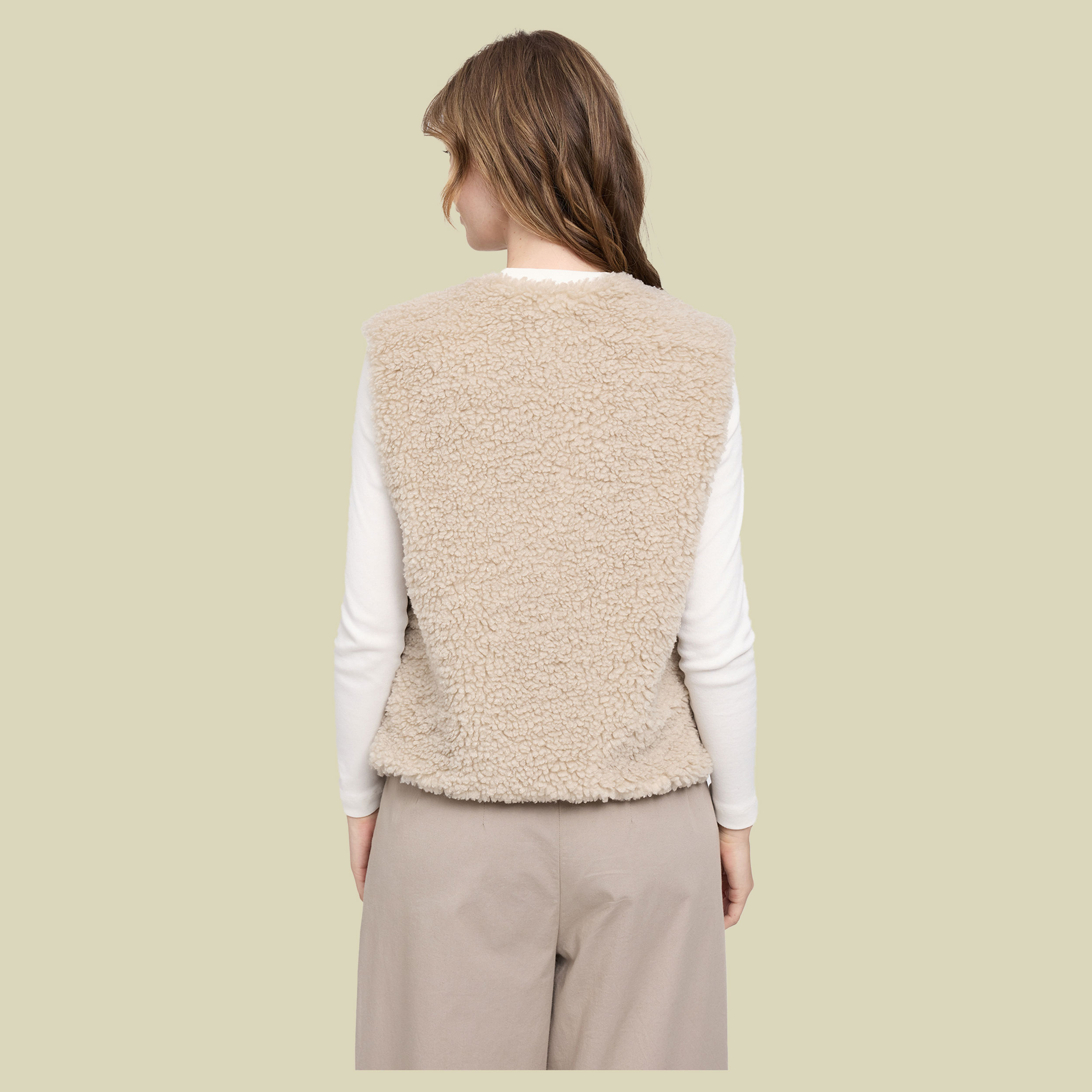 Faux-Fur Vest Women XS beige - natural