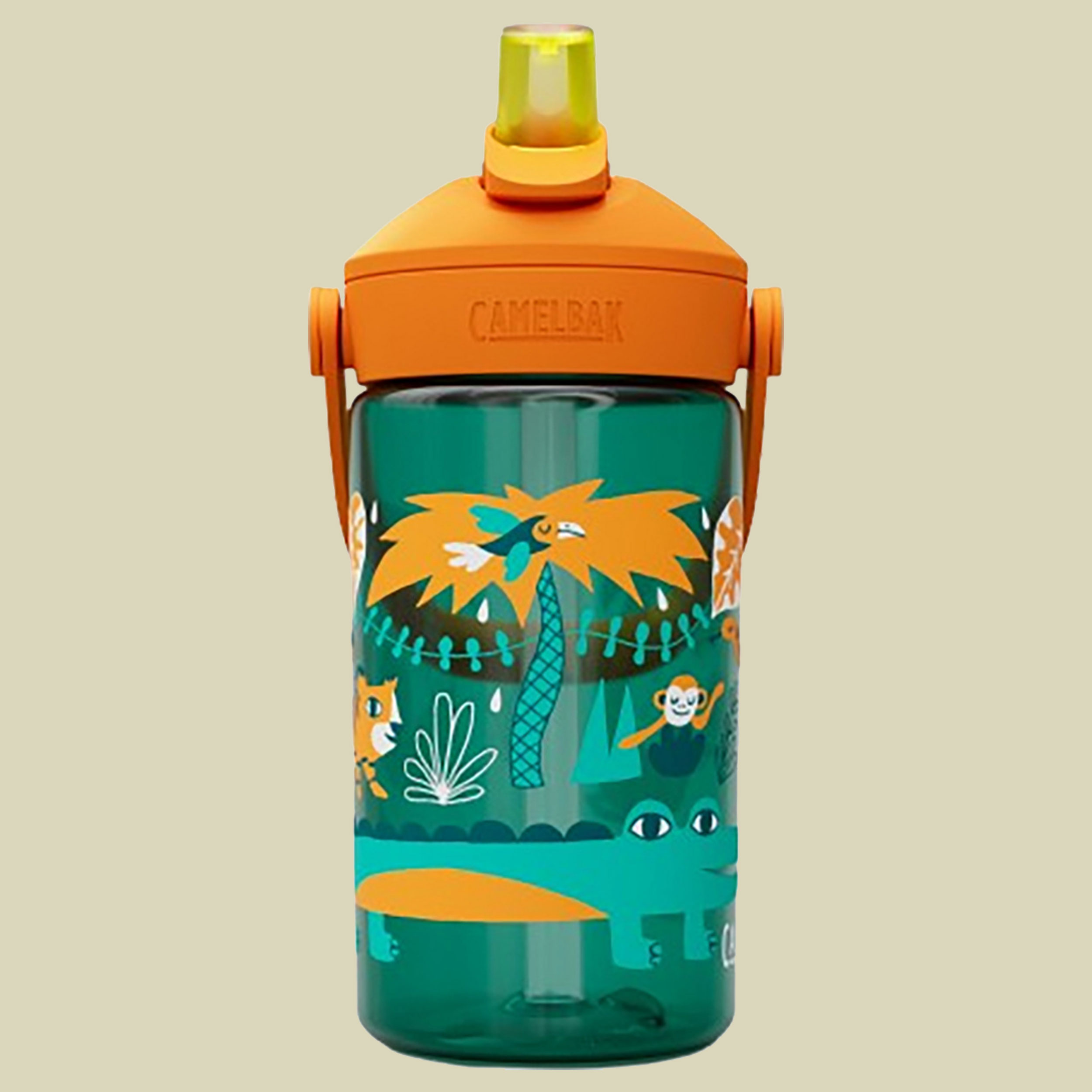 Thrive Flip Straw Kids 0,4 L orange - jungle animals