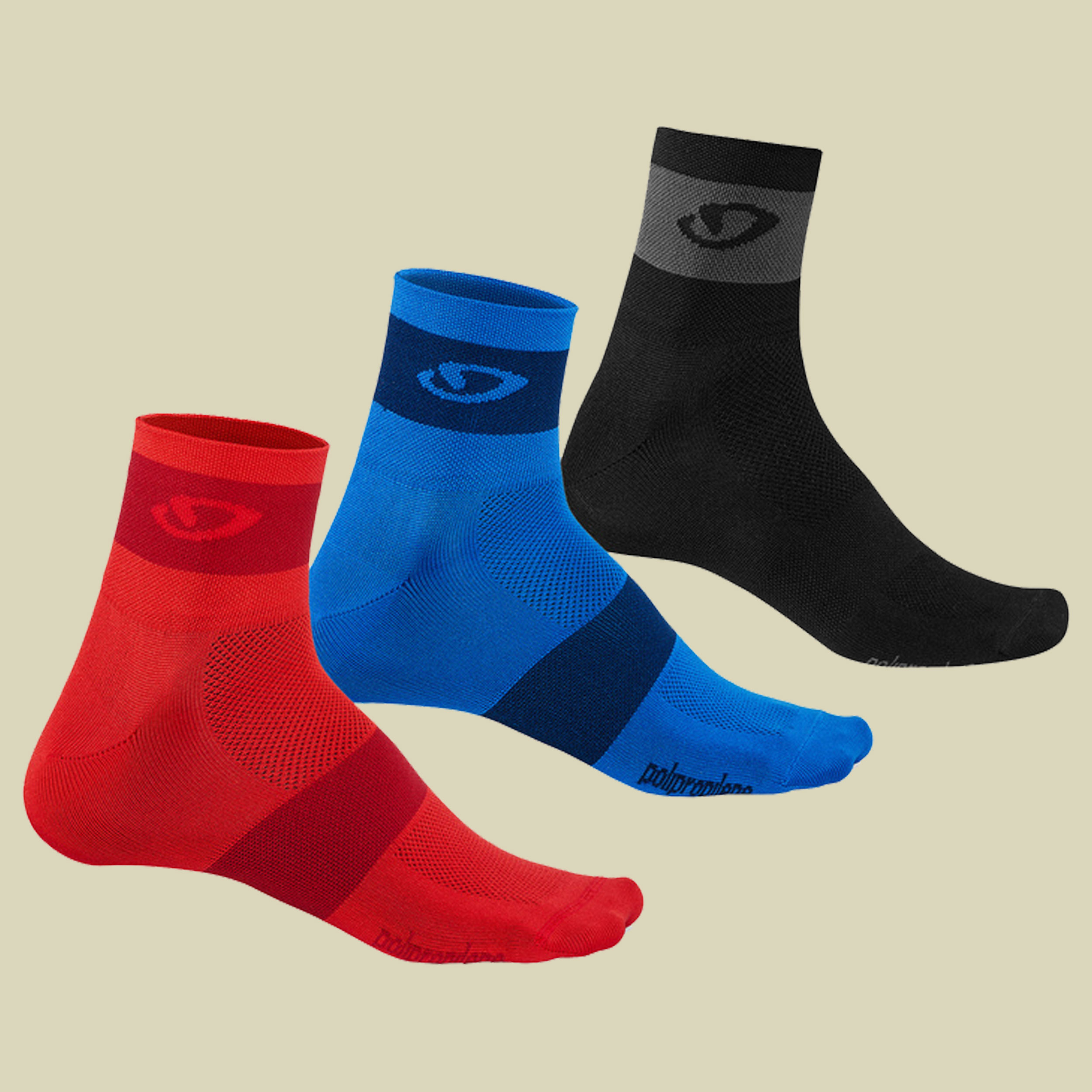 Comp Racer Socks 3er Pack Größe S Farbe bright red/blue/charcoal