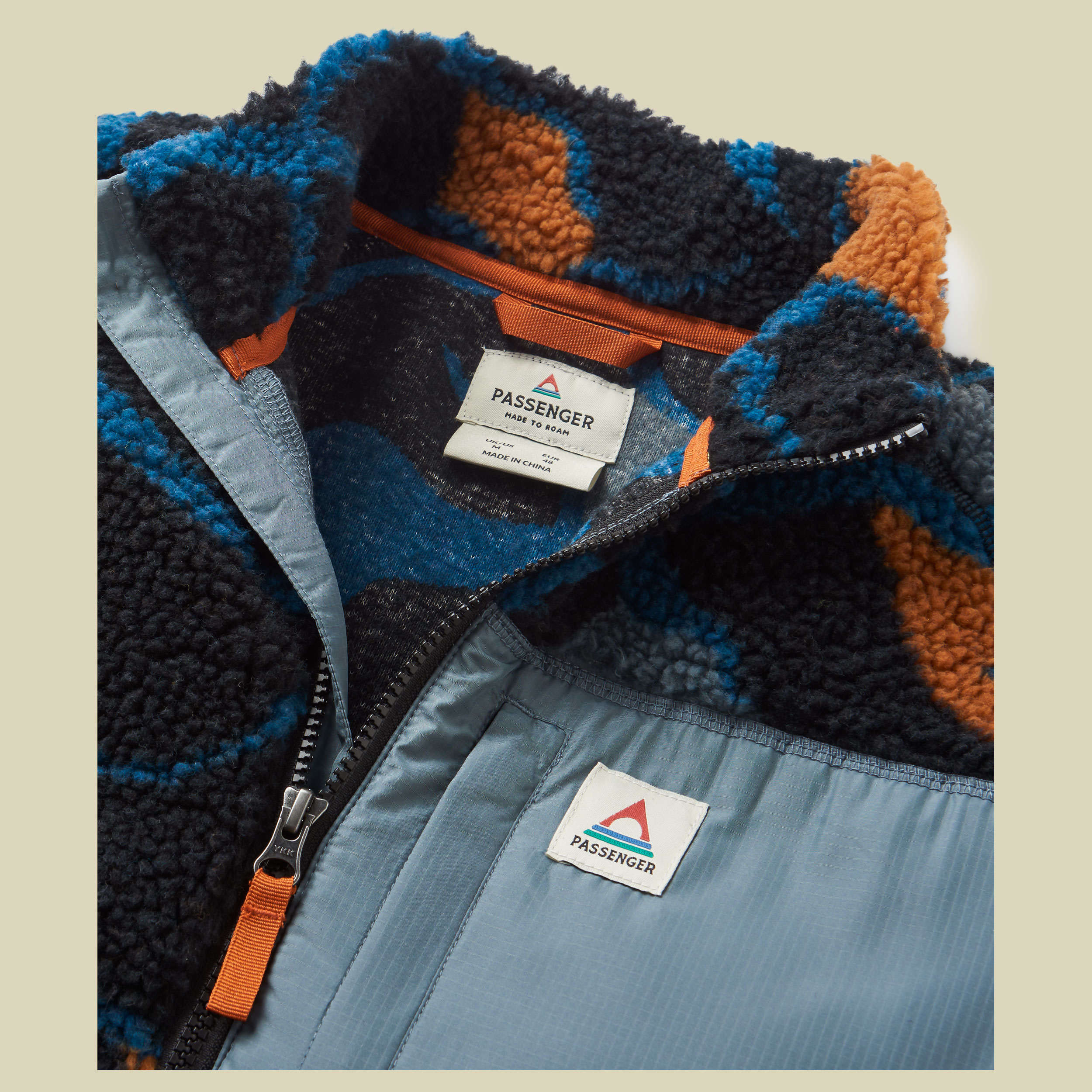 Offroad Recycled Sherpa 1/2 Zip Fleece Men XL mehrfarbig - abstract trails black