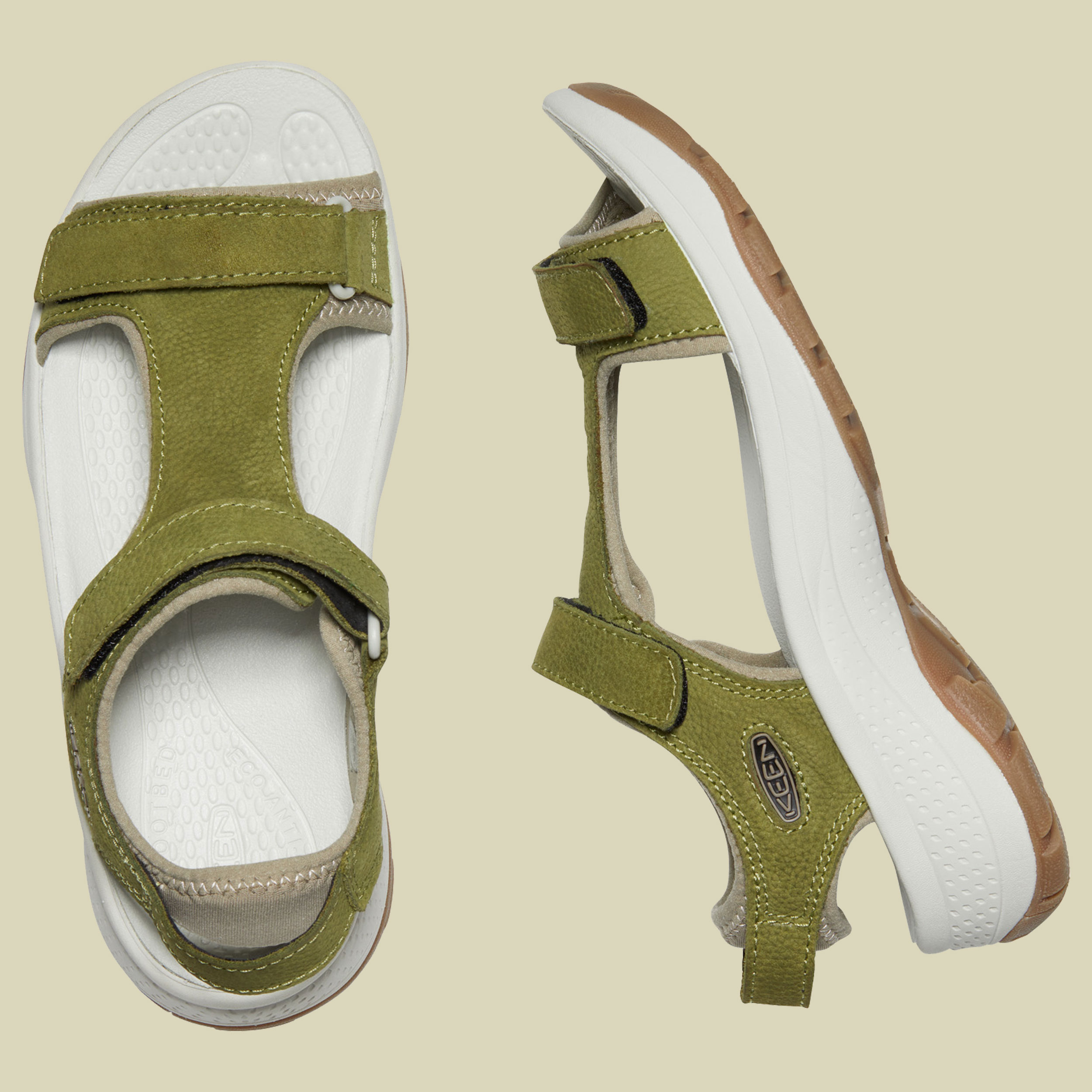 Astoria West T-Strap Leather Women Größe UK 4,5 Farbe olive drab leather