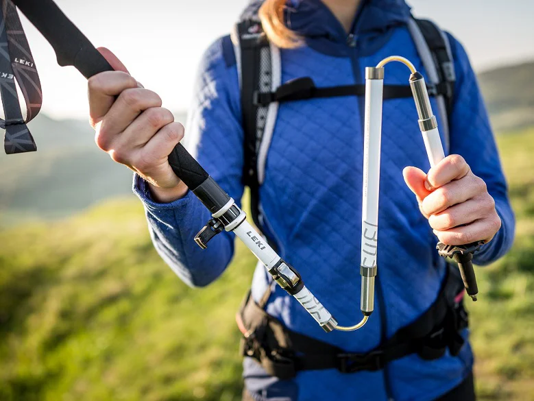 Kaufberatung Wanderstöcke Outdoor Imagebild - Faltstöcke in der Detailansicht