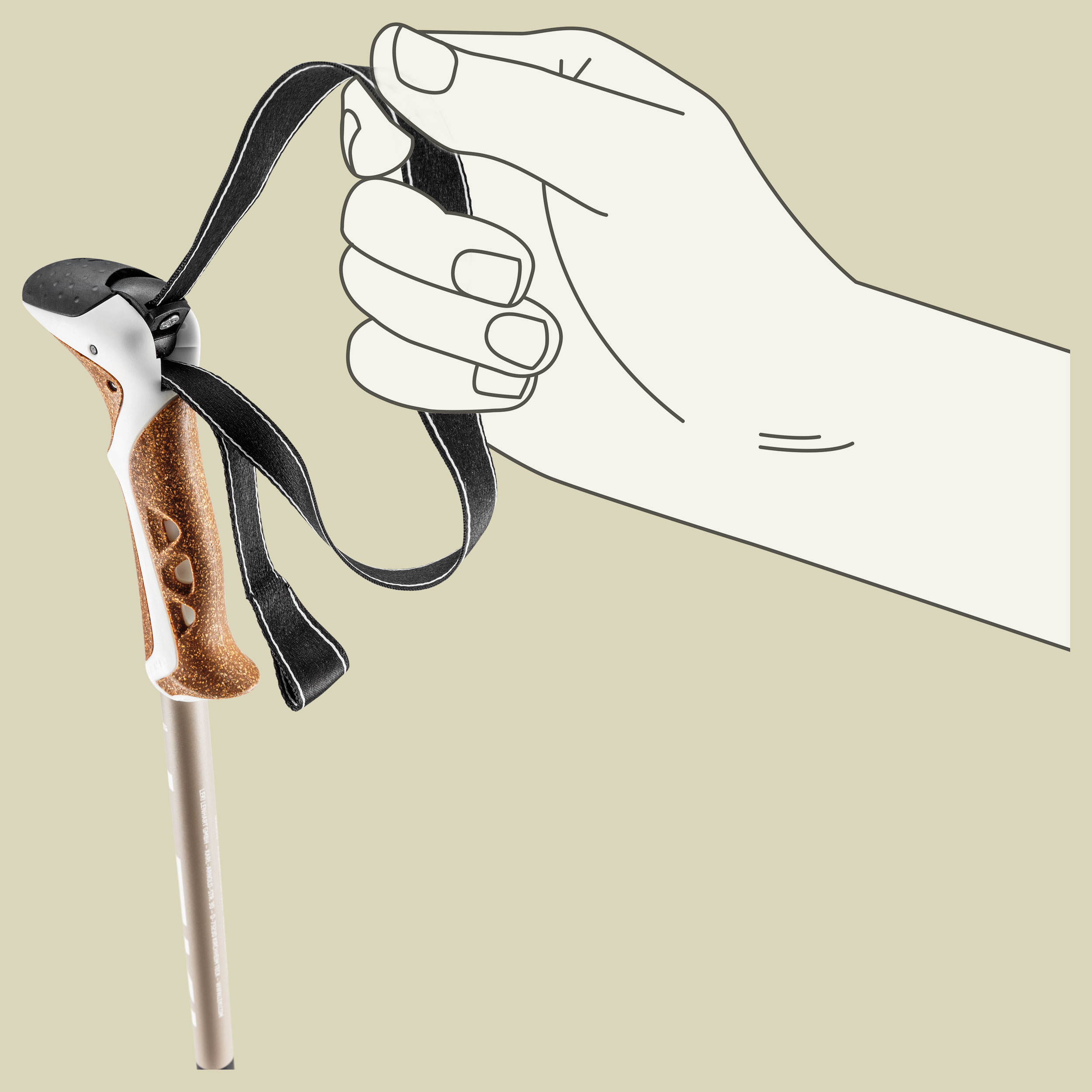 Khumbu Lite Compact Länge 90 - 125 cm Farbe pale clay light-black-white