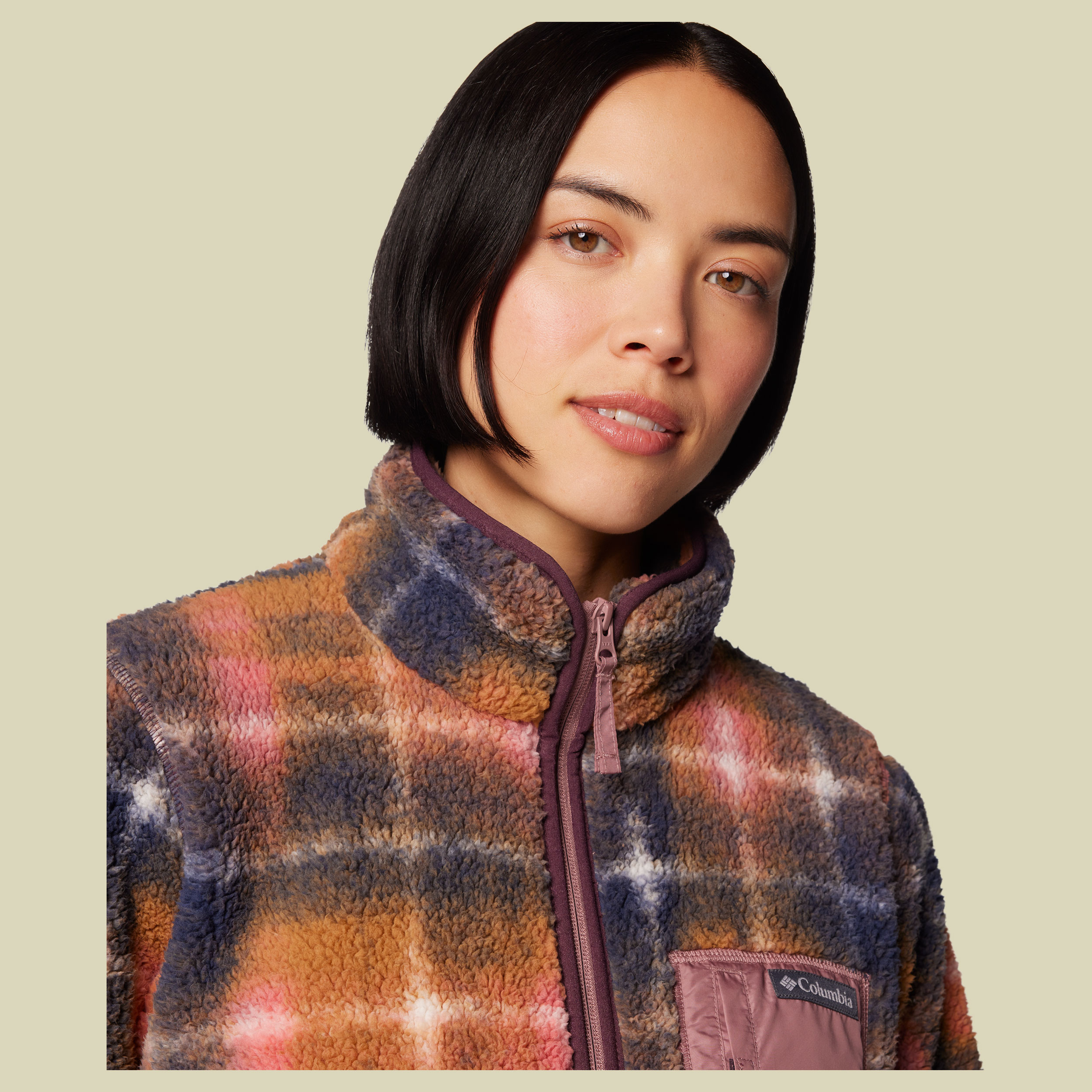West Bend Print Full Zip II  Women M rot - Farbe fig omblur