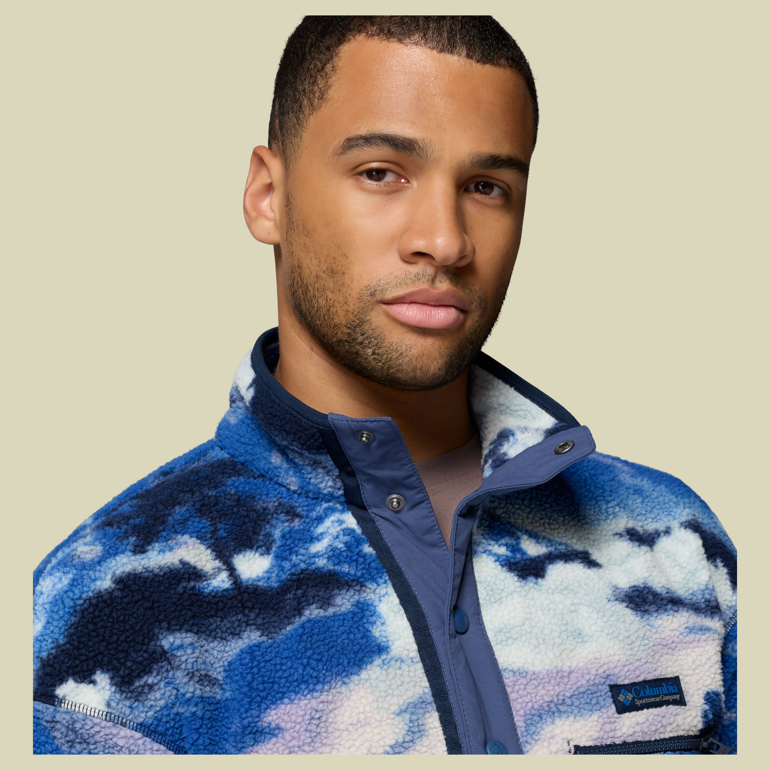 Helvetia II Printed Half Snap Fleece Men S mehrfarbig blau I - collegiate navy,dreaming