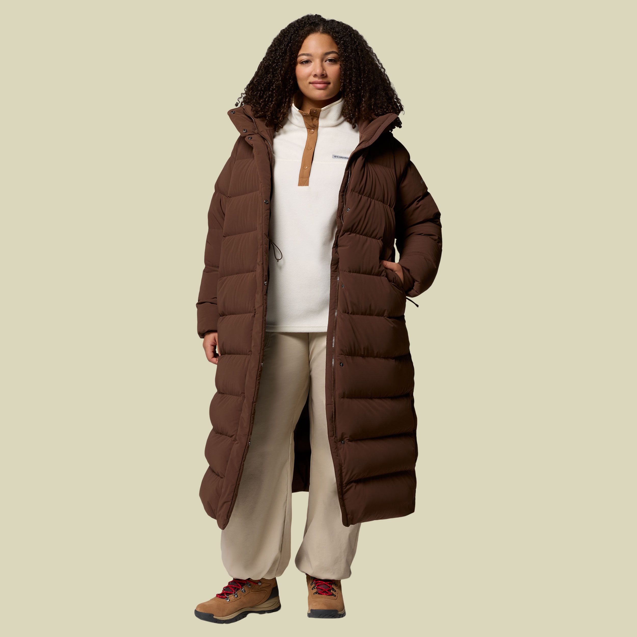 Amaze Puff Long Hooded Jacket Women XS braun - tobacco