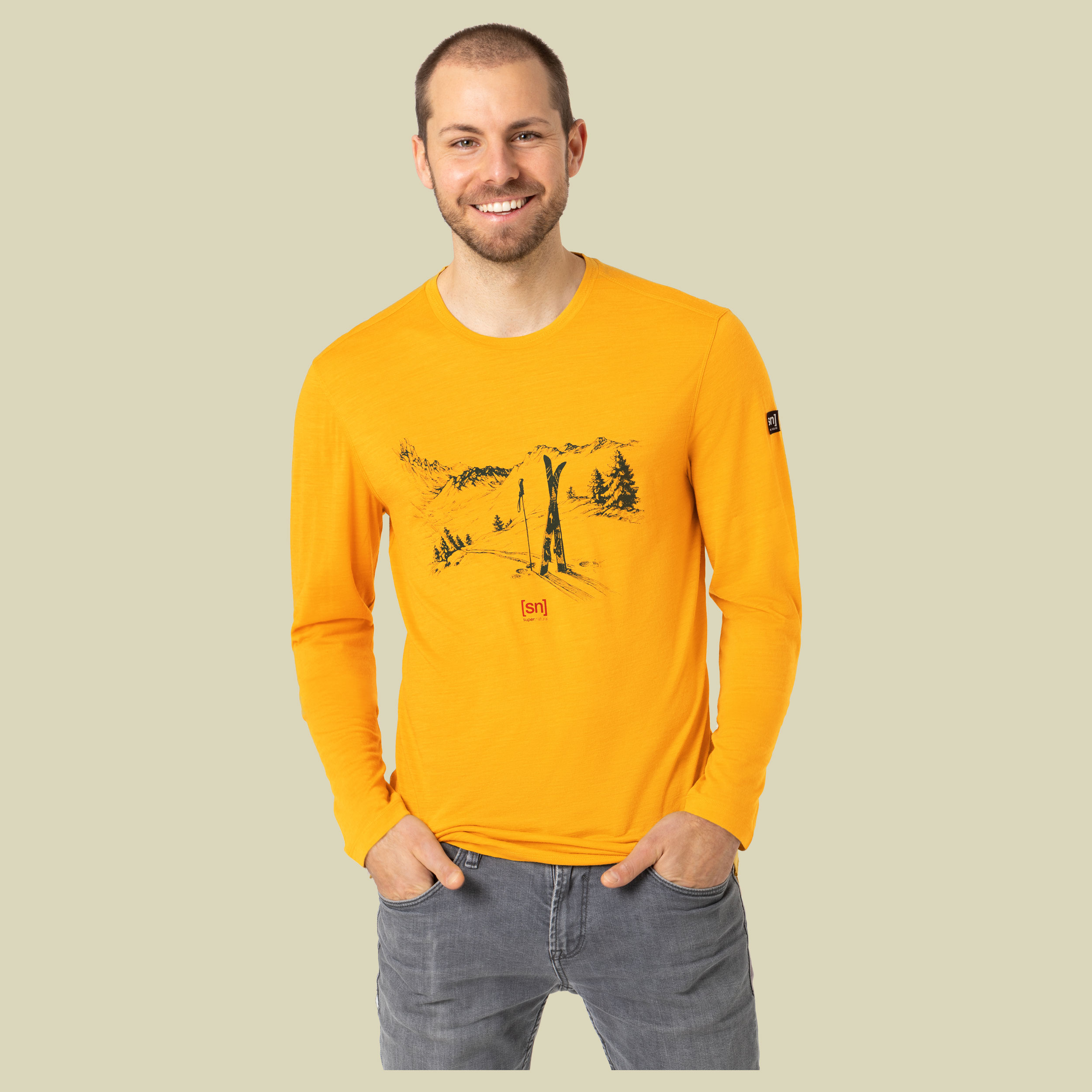 Earn Your Turn LS Men Größe M  Farbe mustard melange/olive night