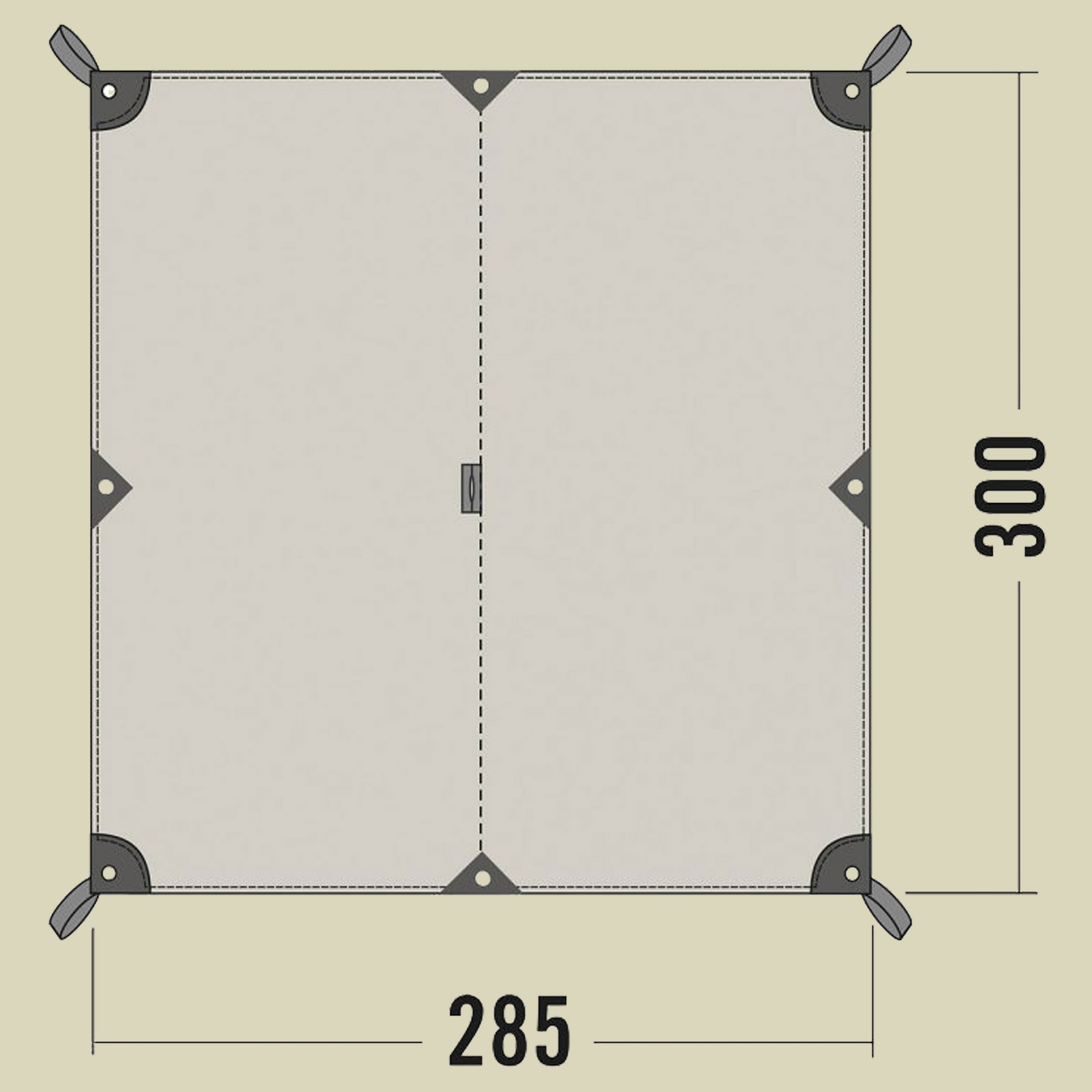Tarp 2 TC Maße 285 x 300 cm Farbe sand beige