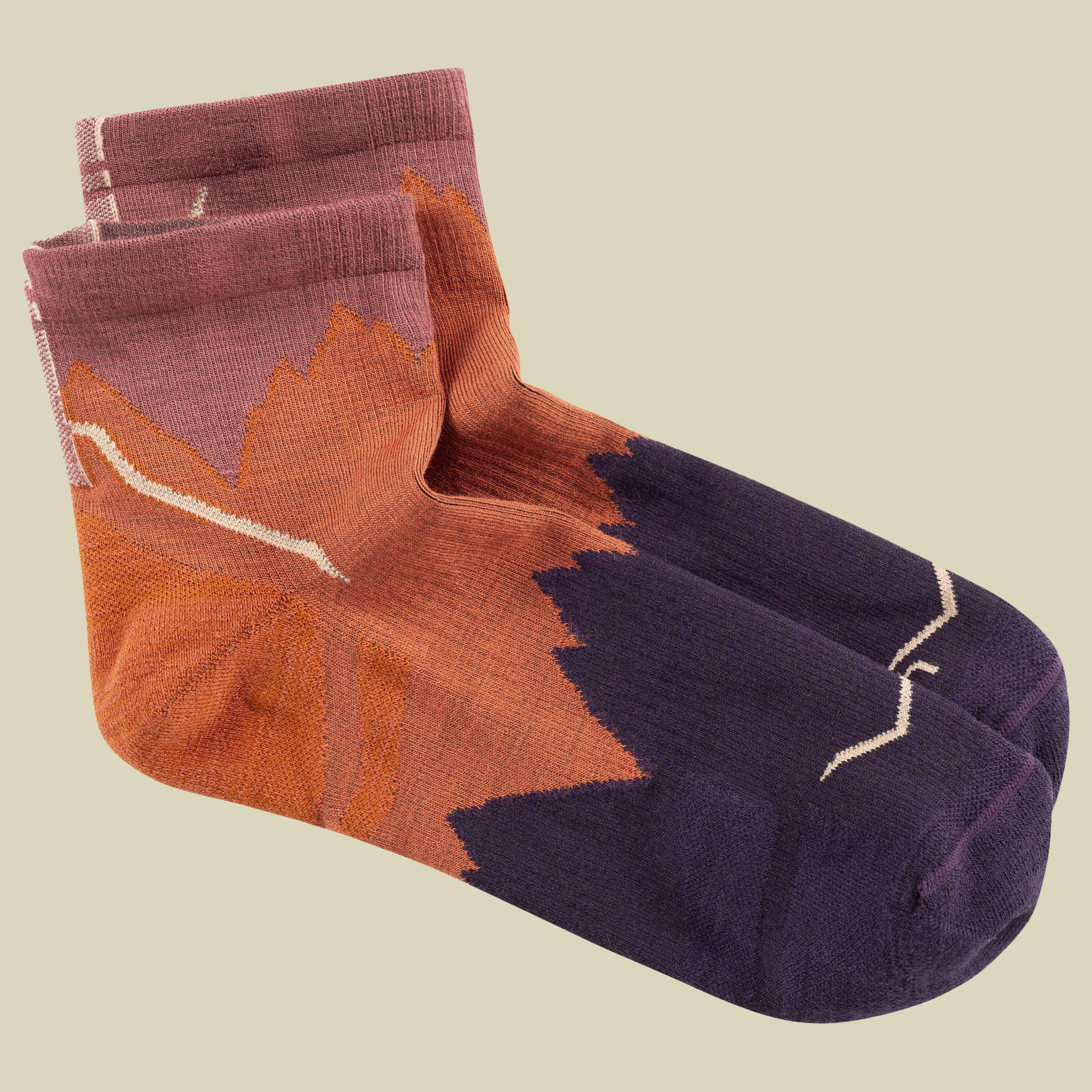 Merino Lighweight Quarter Socken XL (45-47) mehrfarbig - LWQ3 ginger
