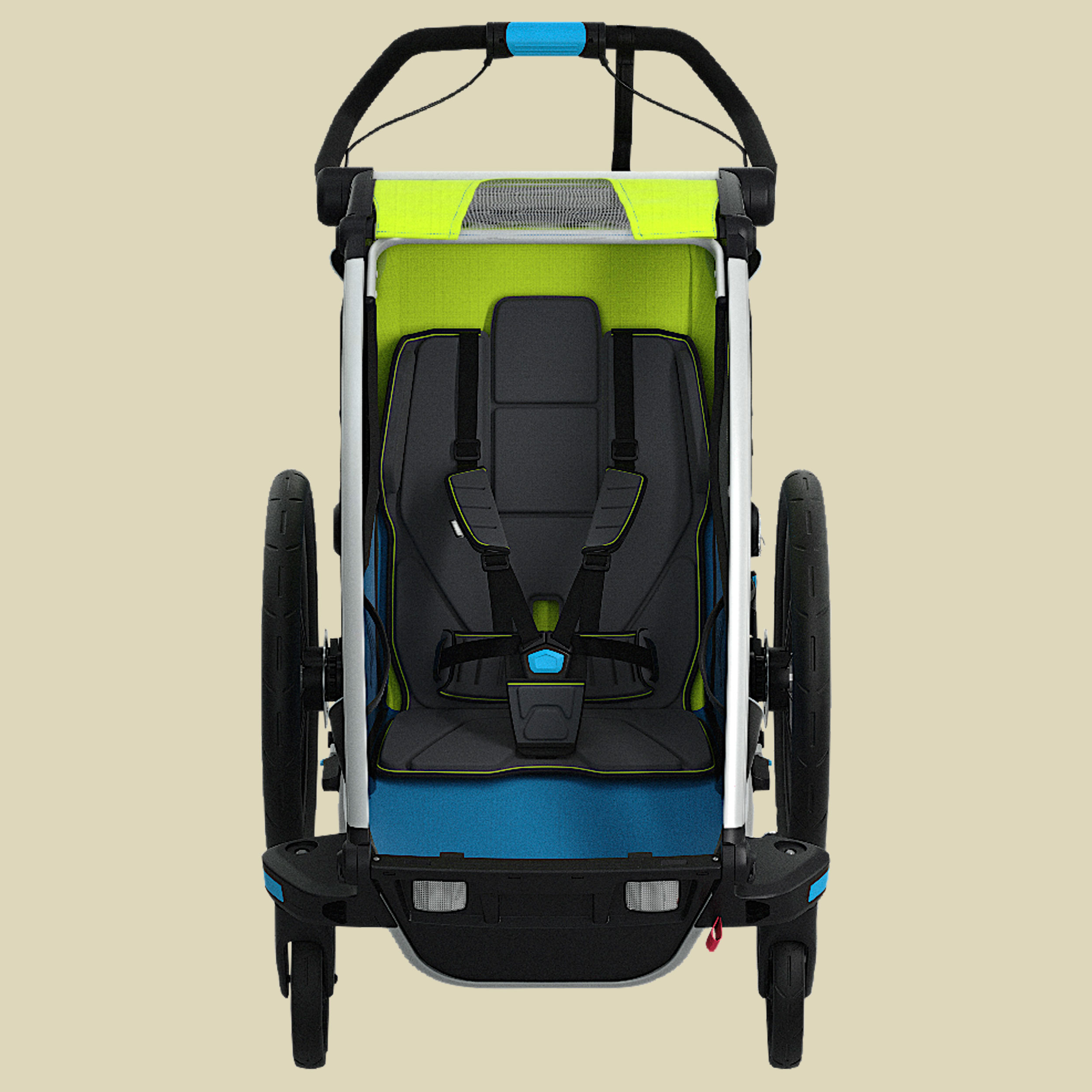 Chariot Sport 1 mit StVZO-Beleuchtung Farbe chartreuse/mykonos