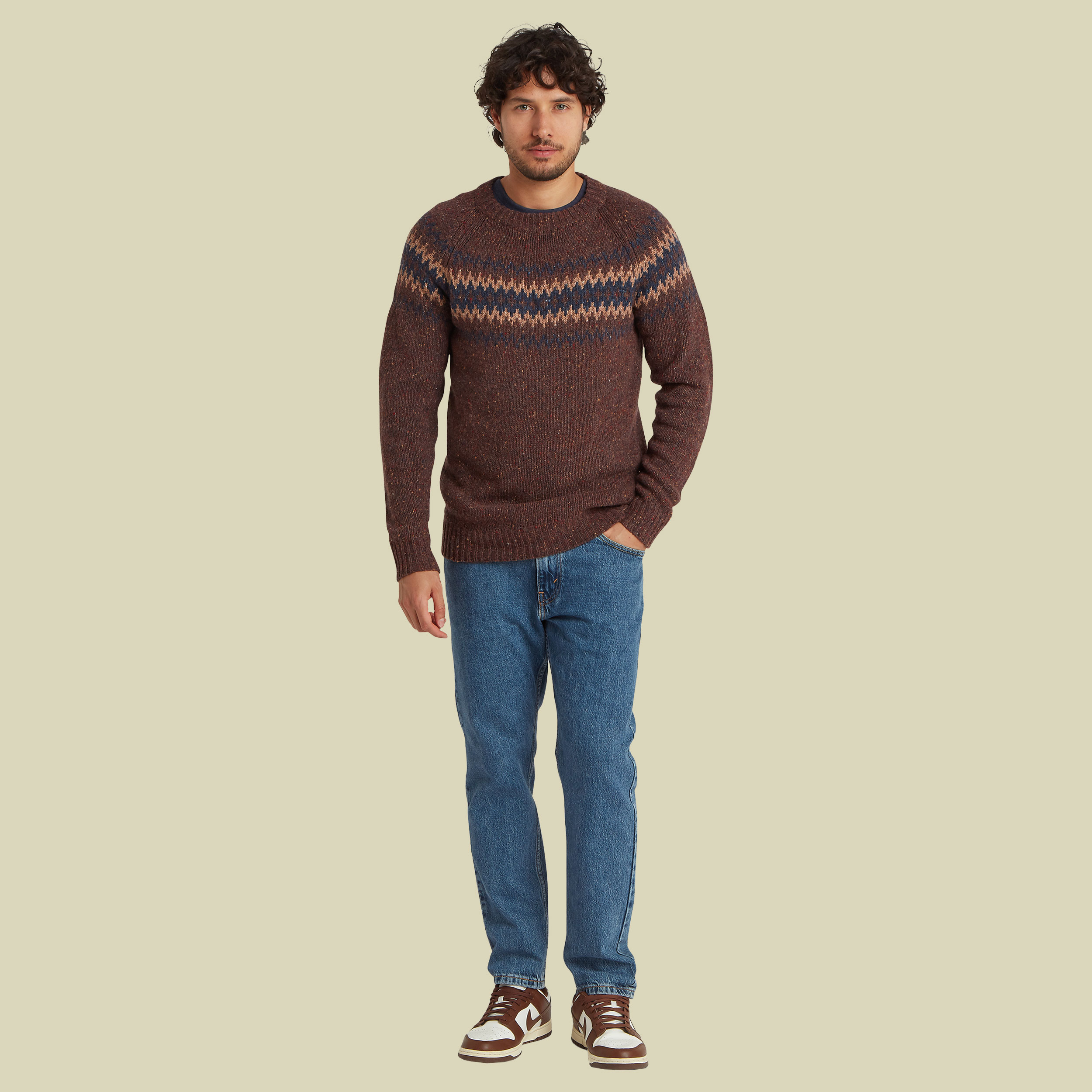 Dumji Crew Sweater Men braun3 XL - Farbe bark