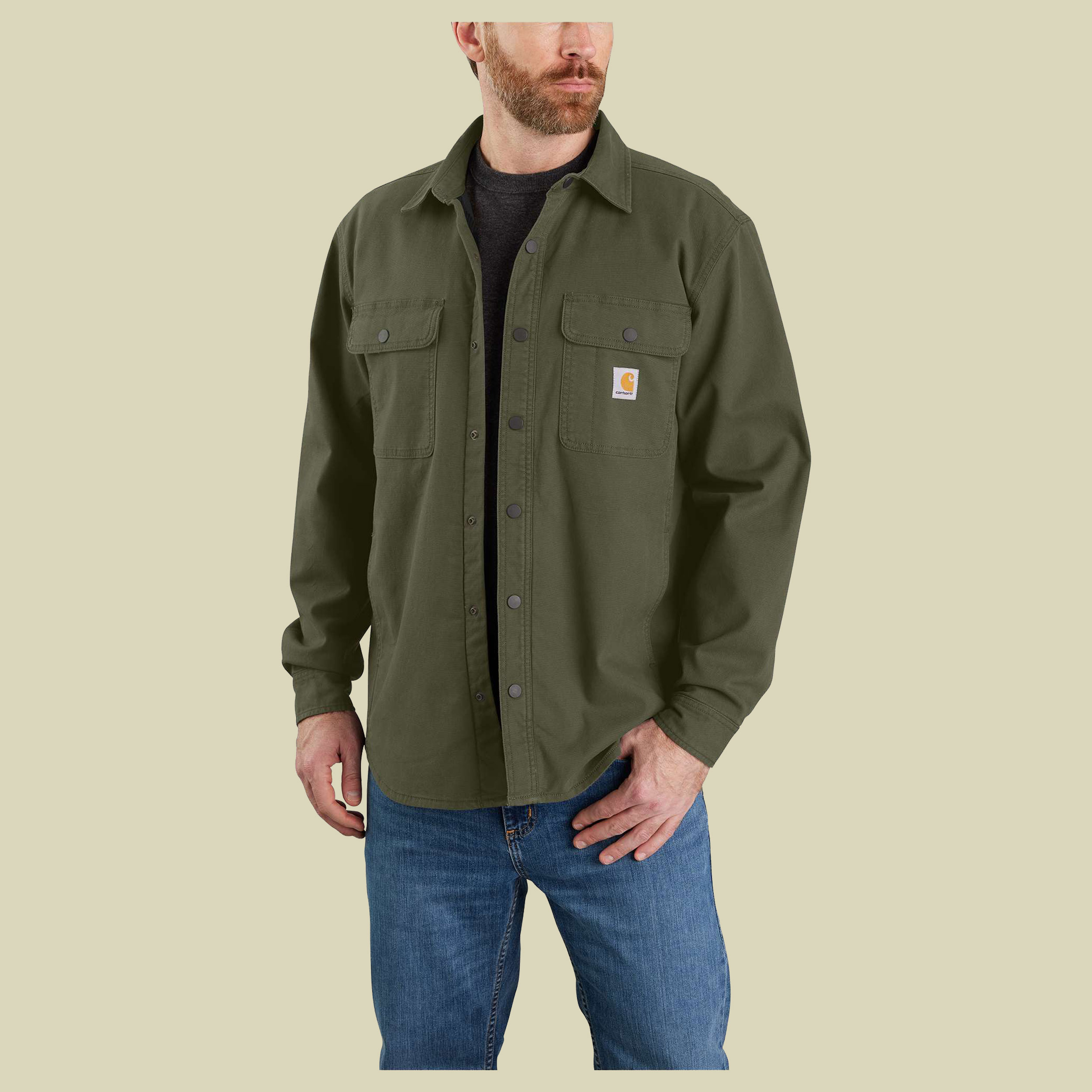 Rugged Flex Relaxed Fit Canvas Fleece-Lined Shirt XL grün - basil