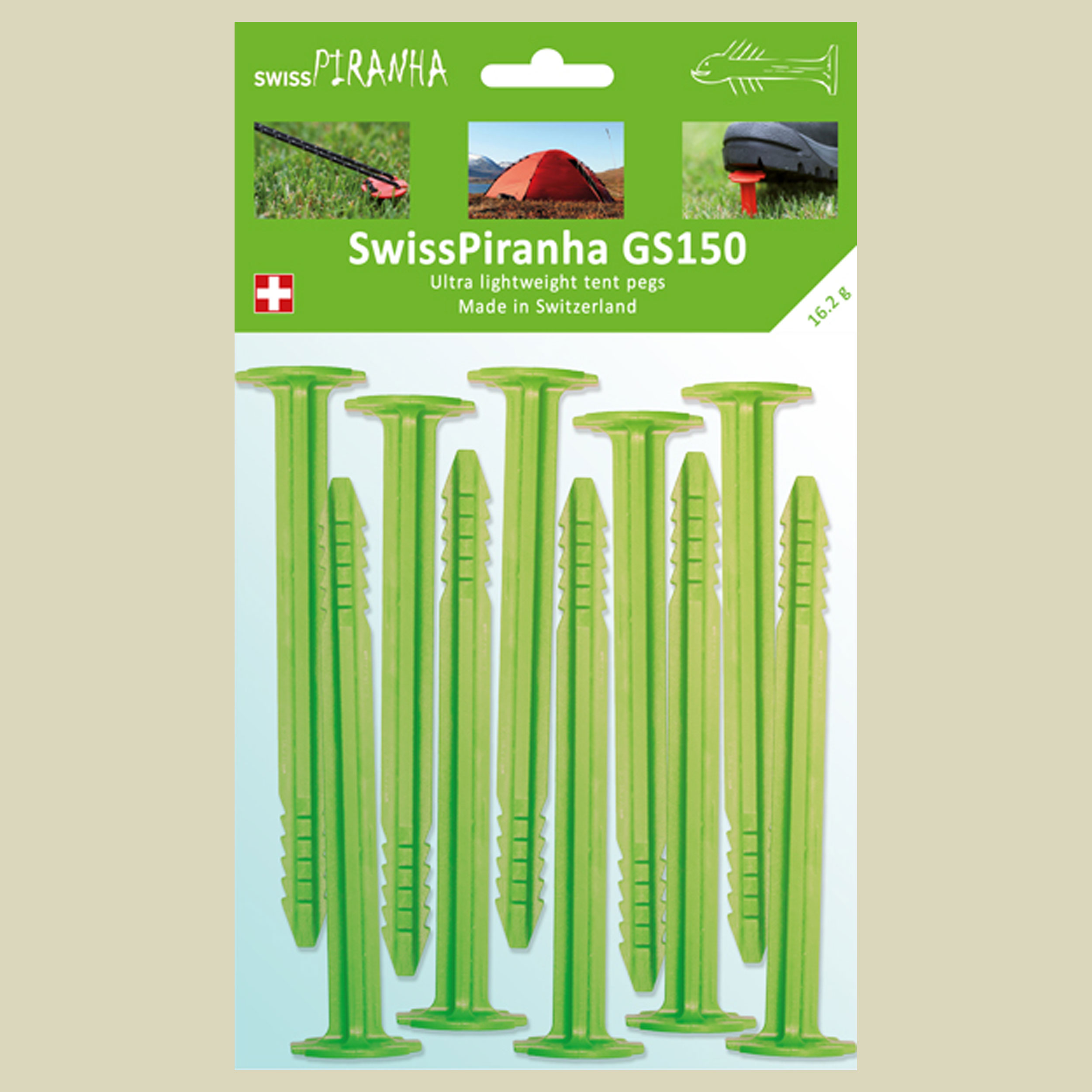 SwissPiranha Peg GS150 Länge: 150mm Farbe: grün