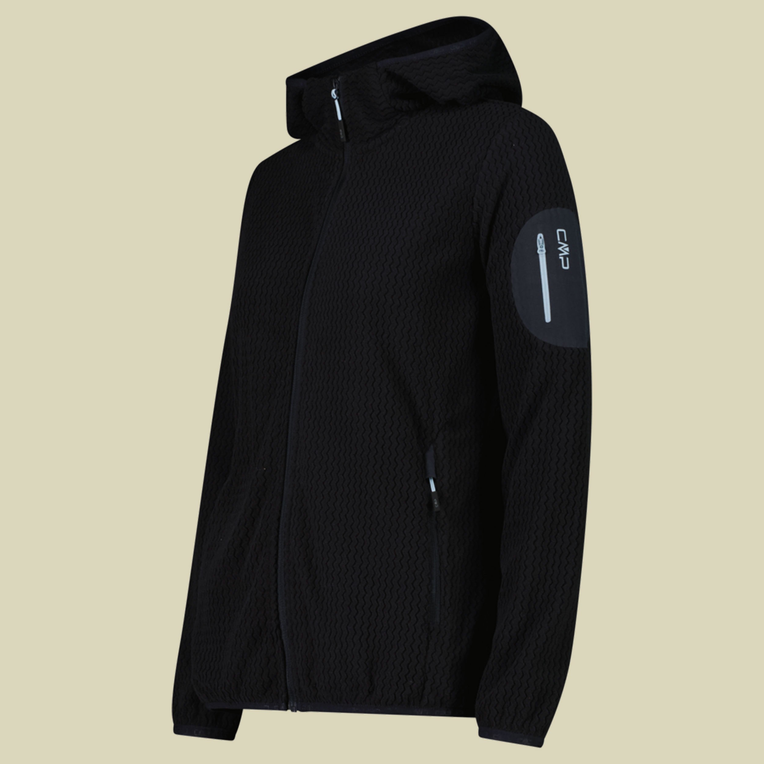 Jacket Fix Hood Knitted Zig Zag Women 36H1286 38 grau - anthracite