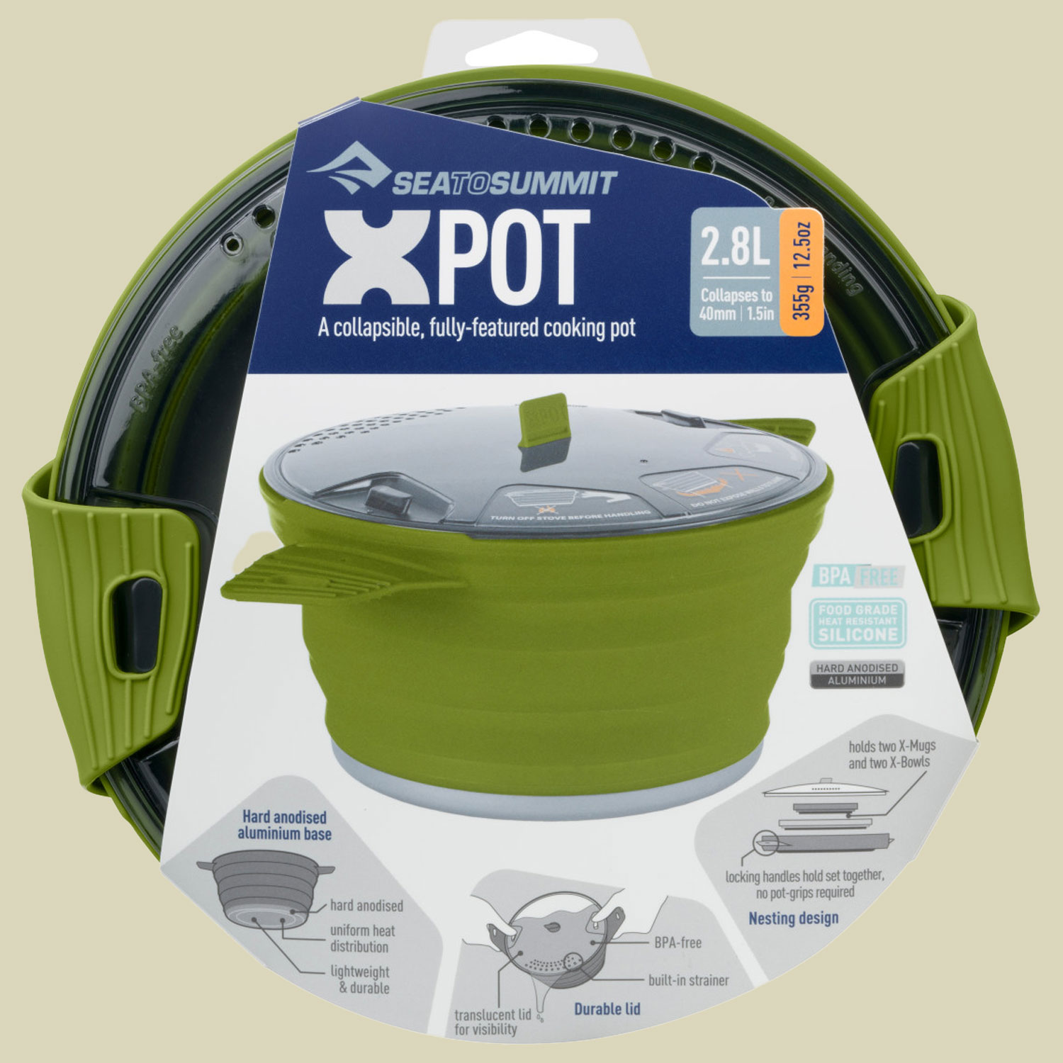 X-Pot Volumen 2,8 Farbe olive
