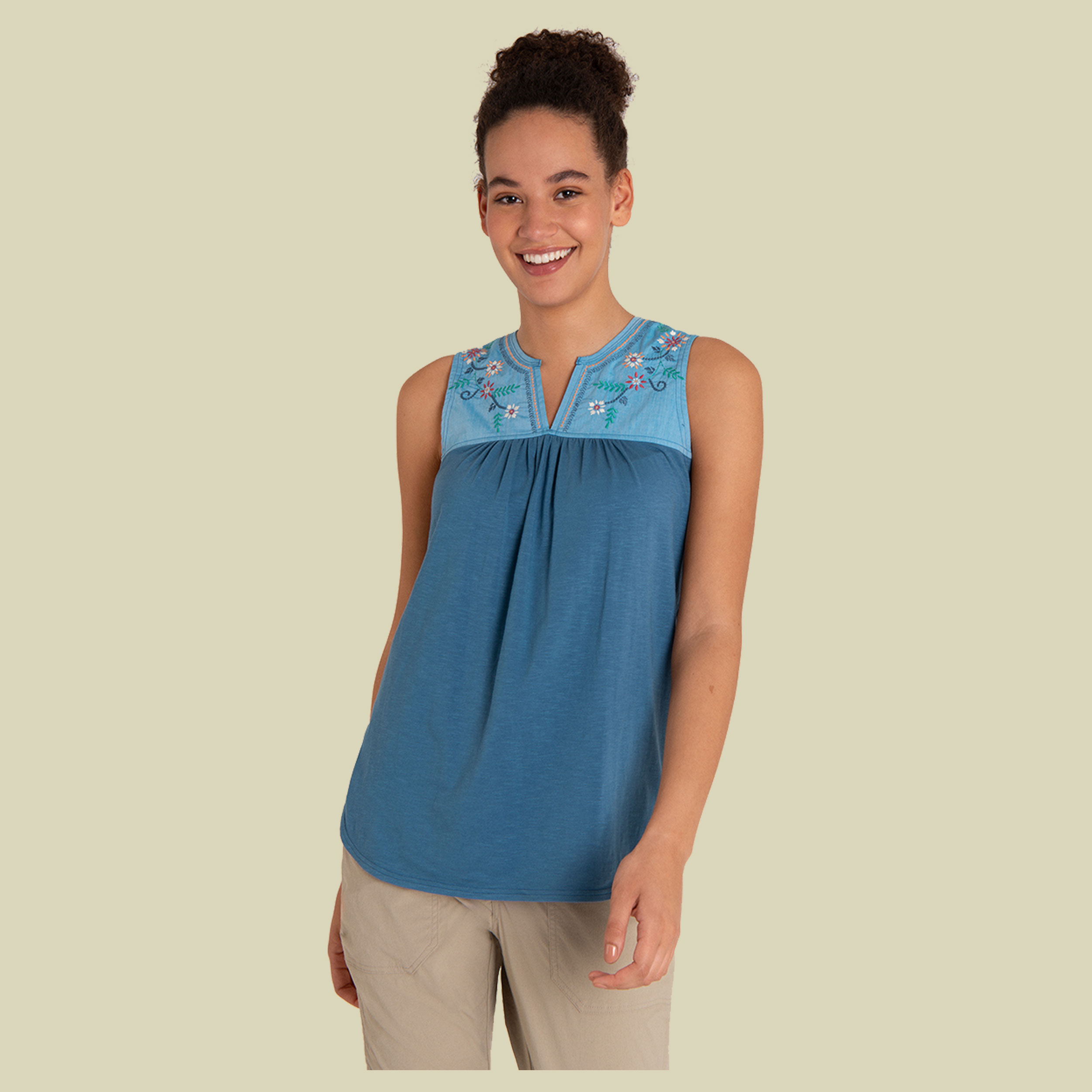 Shaanti Embroidery Top Women Größe L  Farbe tilicho blue