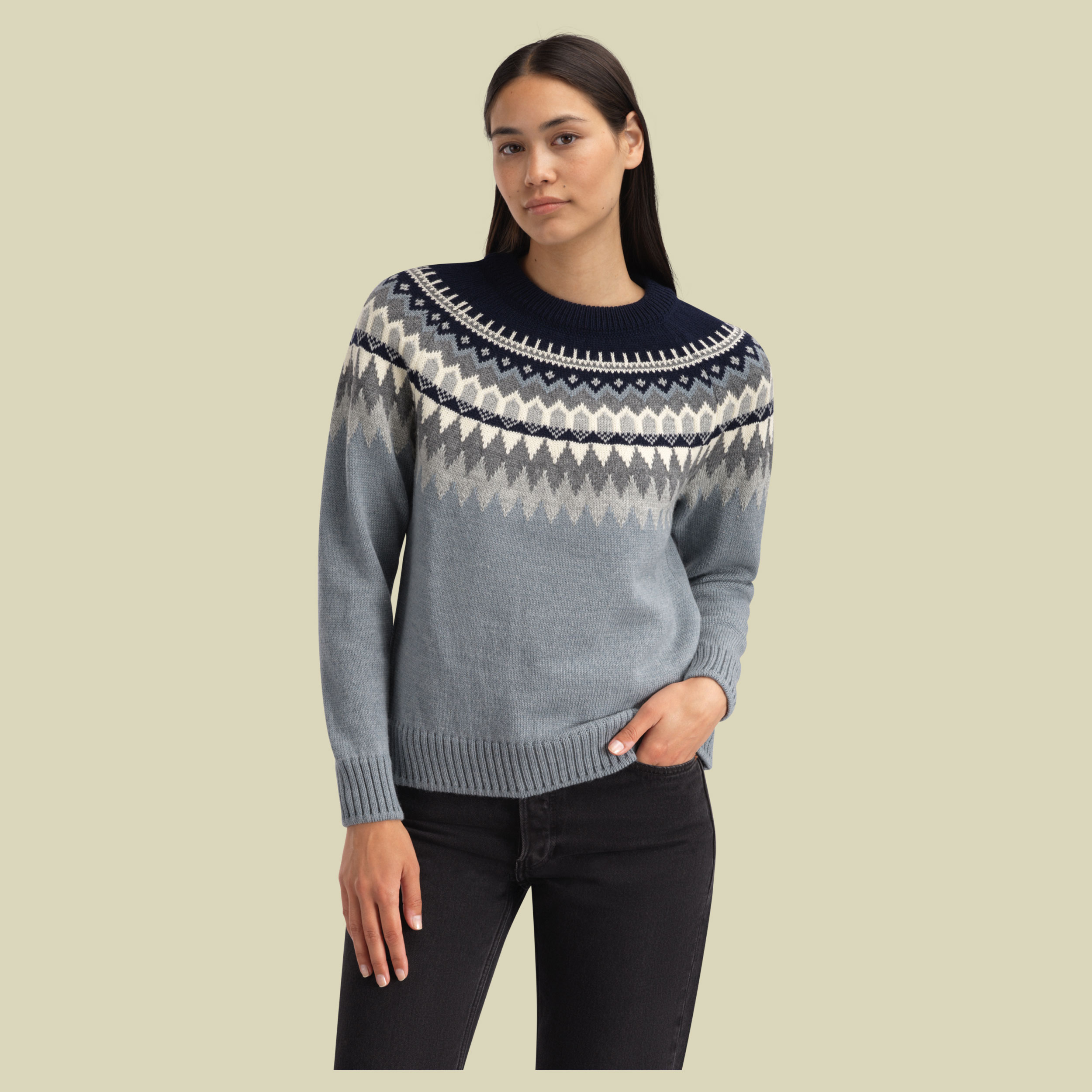 Losna Fem Sweater Women S blau - mid blue melange