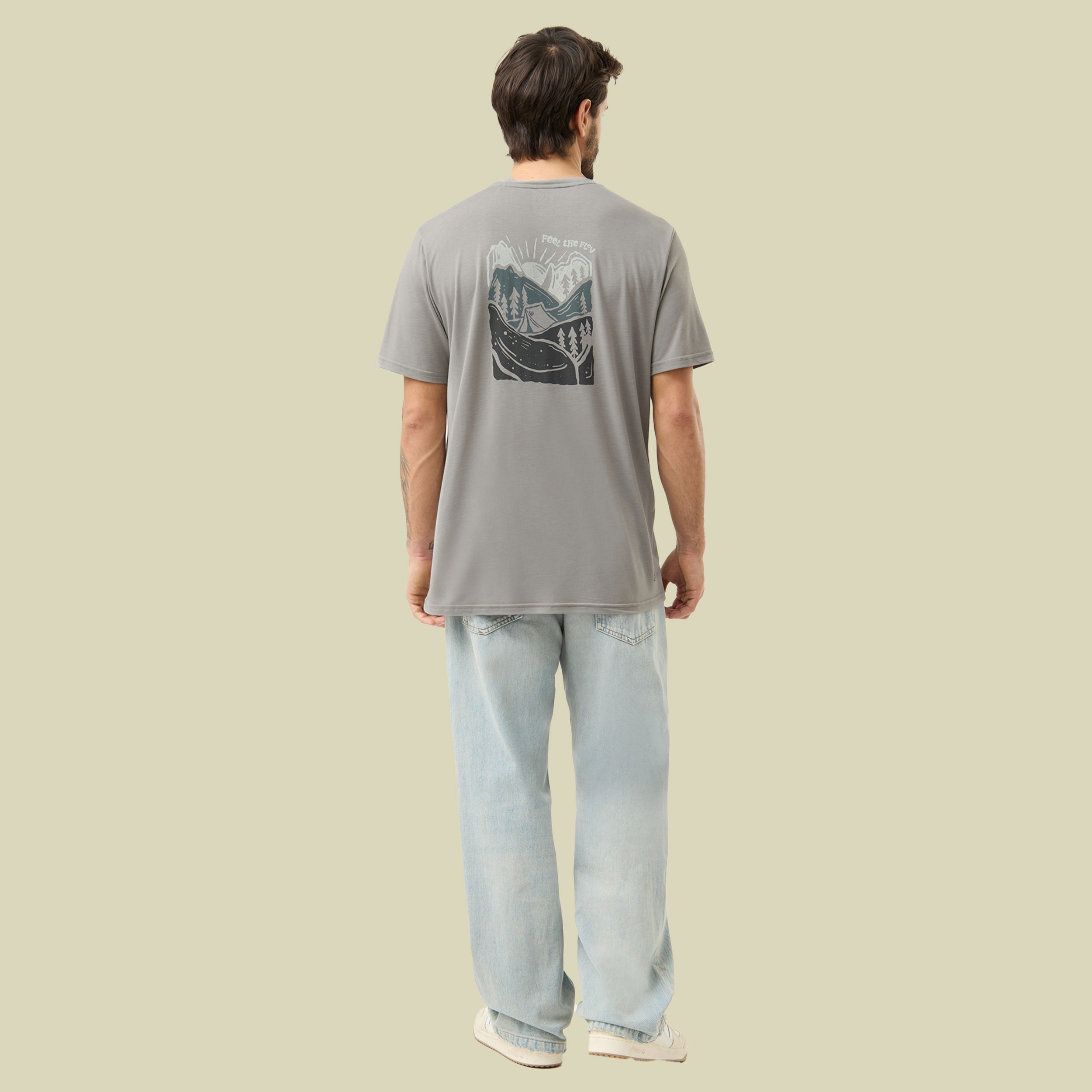 Timberon Bamboo T-Shirt Men M grau - light grey/dark grey