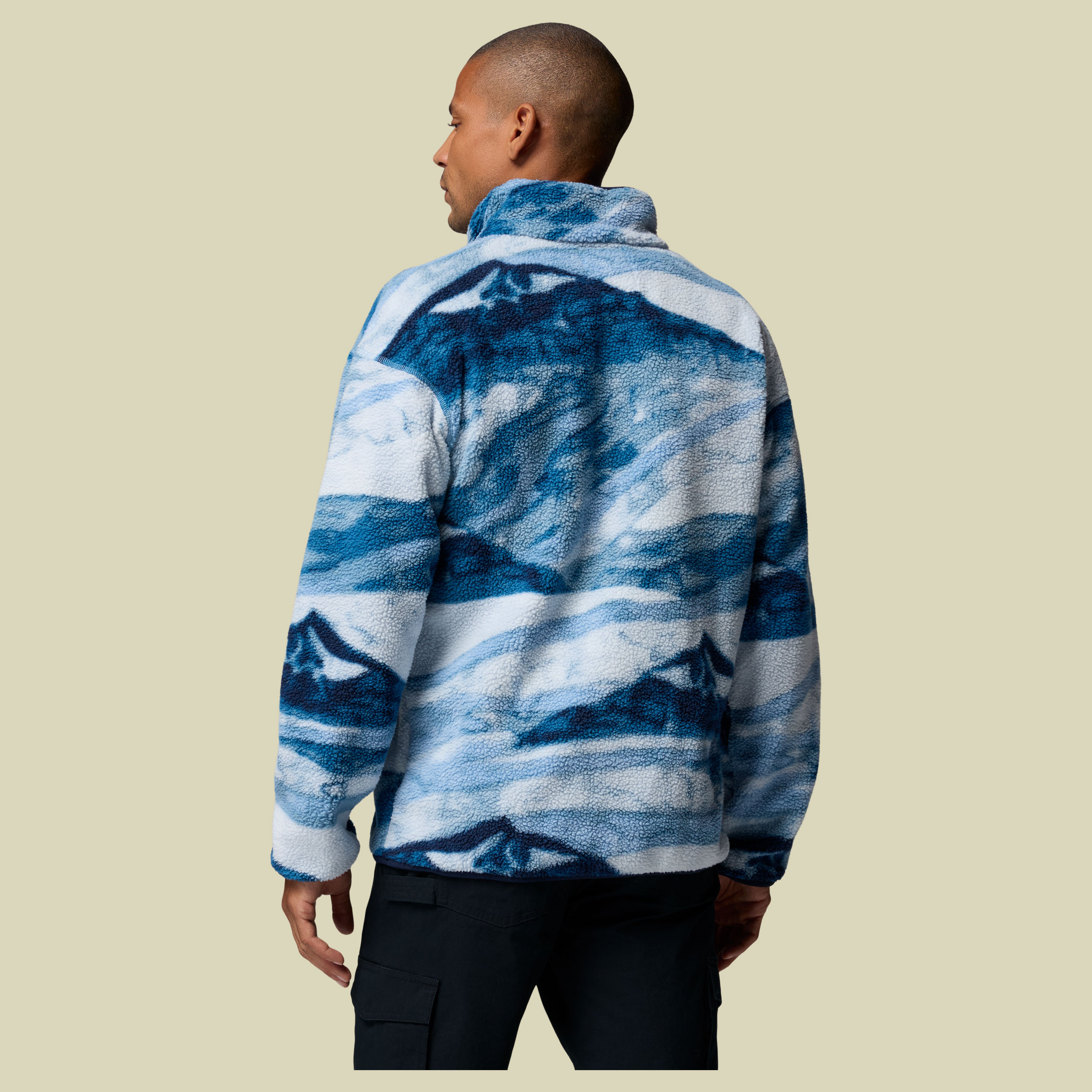 Helvetia II Printed Half Snap Fleece Men XL blau1 - rainy day summits