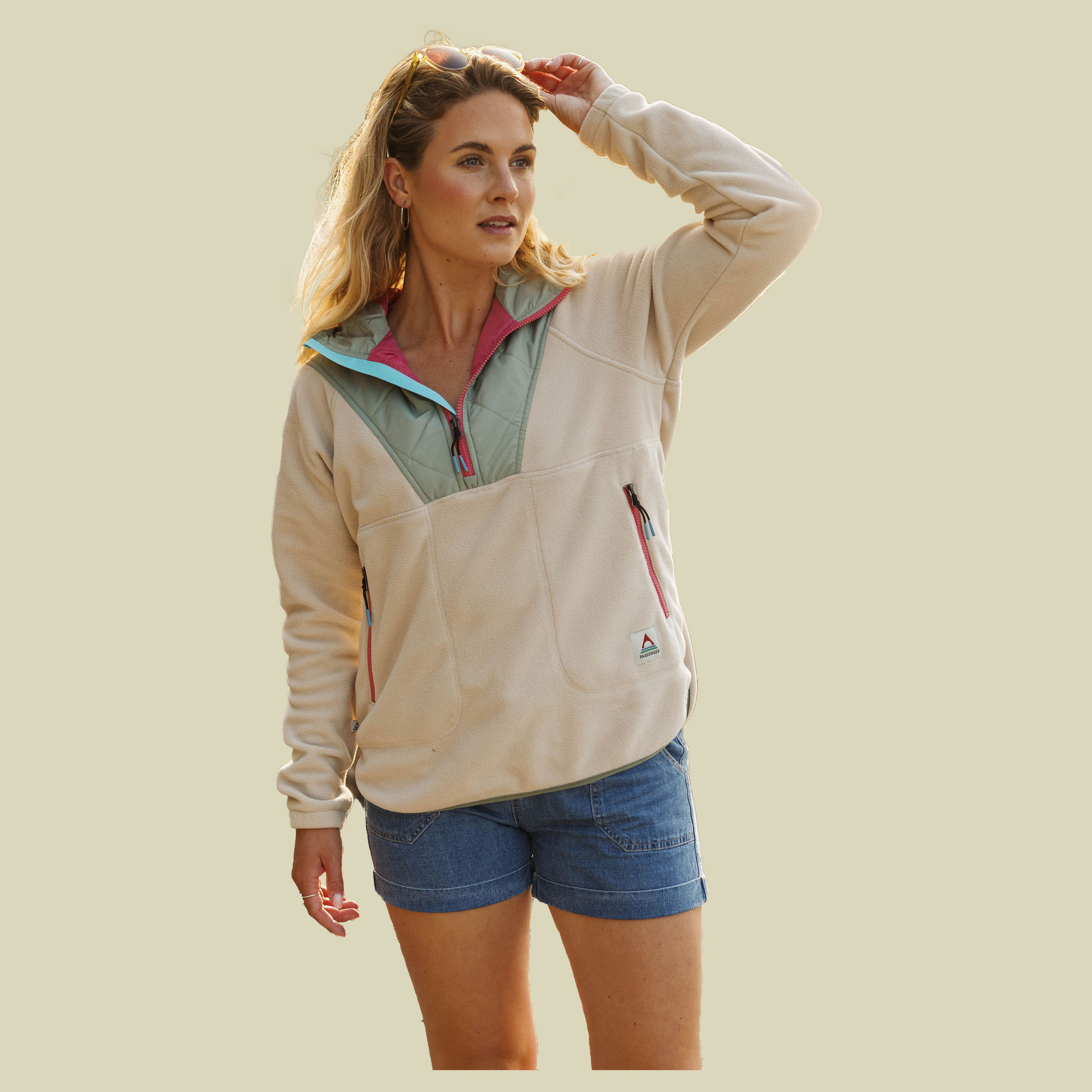 Juana Recycled Polar Hooded Fleece Women XS weiß - oatmeal