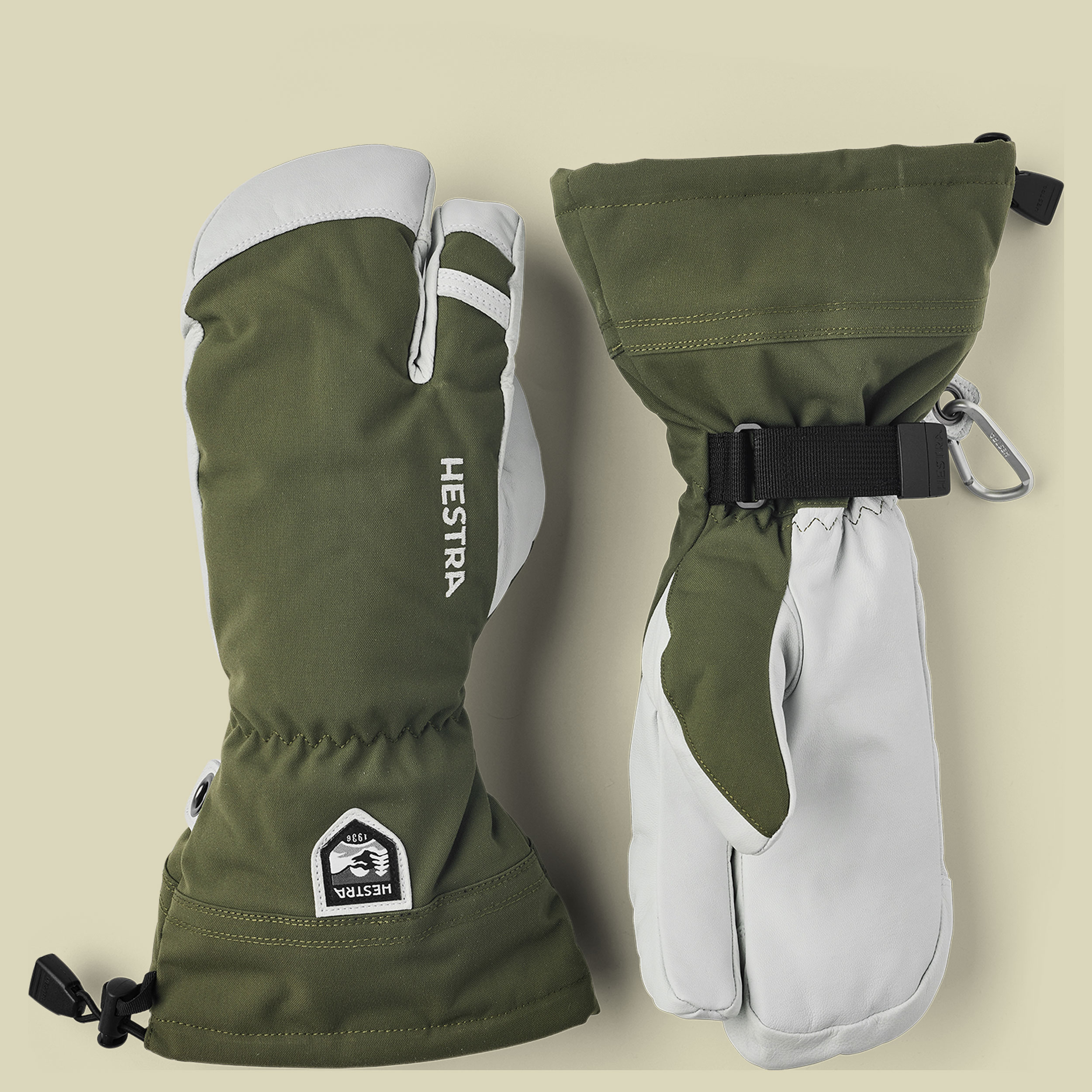 Army Leather Heli Ski 3-Finger Größe 9 Farbe olive