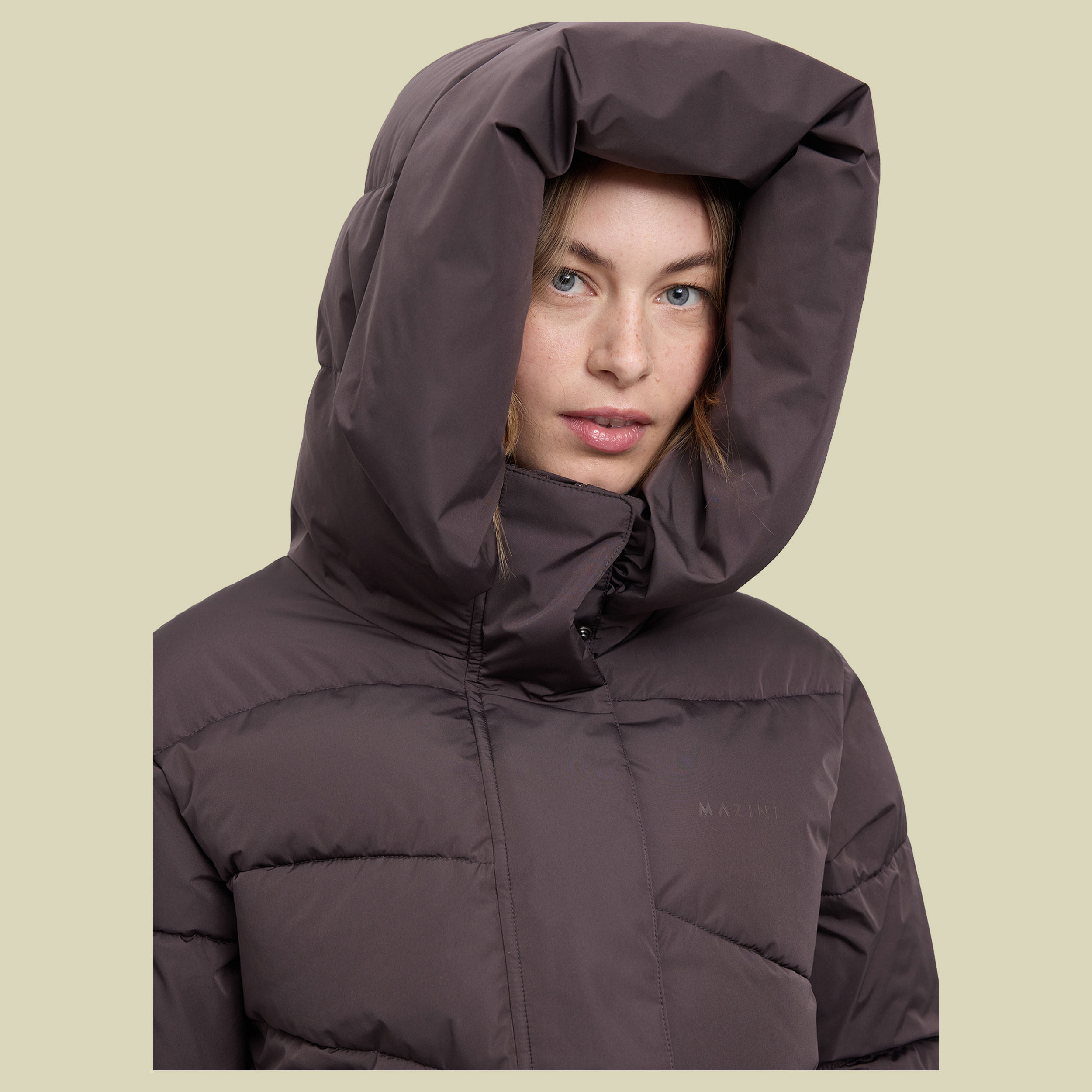 Waves Quilt Puffer Coat Women XS braun - eggplant