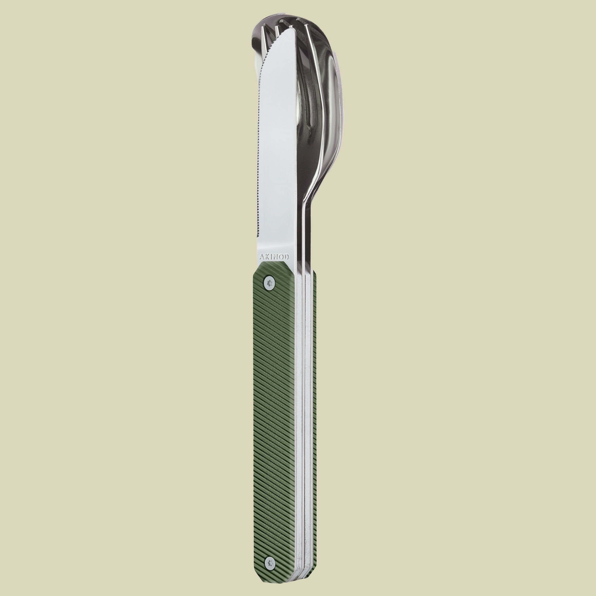 Feststehendes Besteck 12H34 Edelstahl one size grün - aluminium khaki