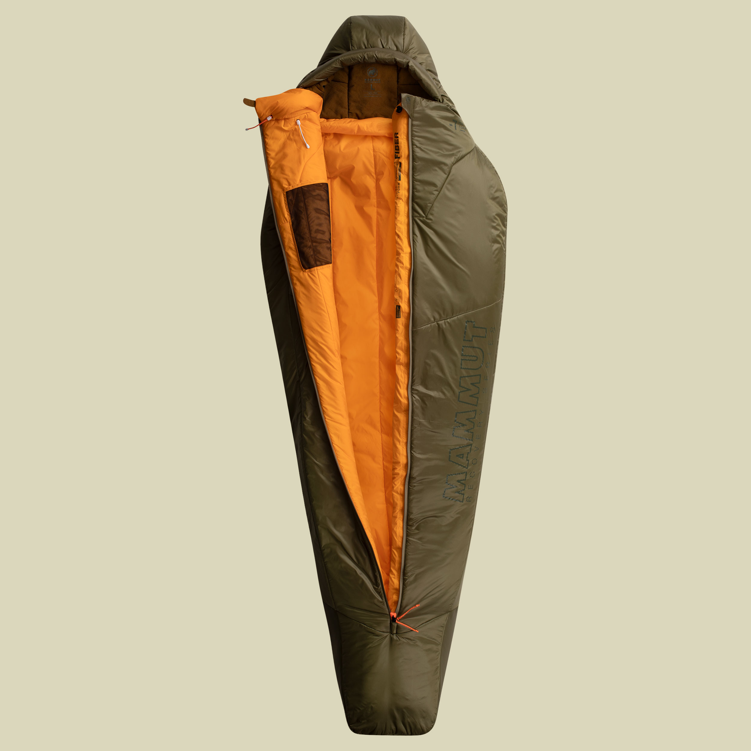 Perform Fiber Bag -7C bis Körpergröße 215 cm (XL) Farbe olive, Reißverschluss Mitte