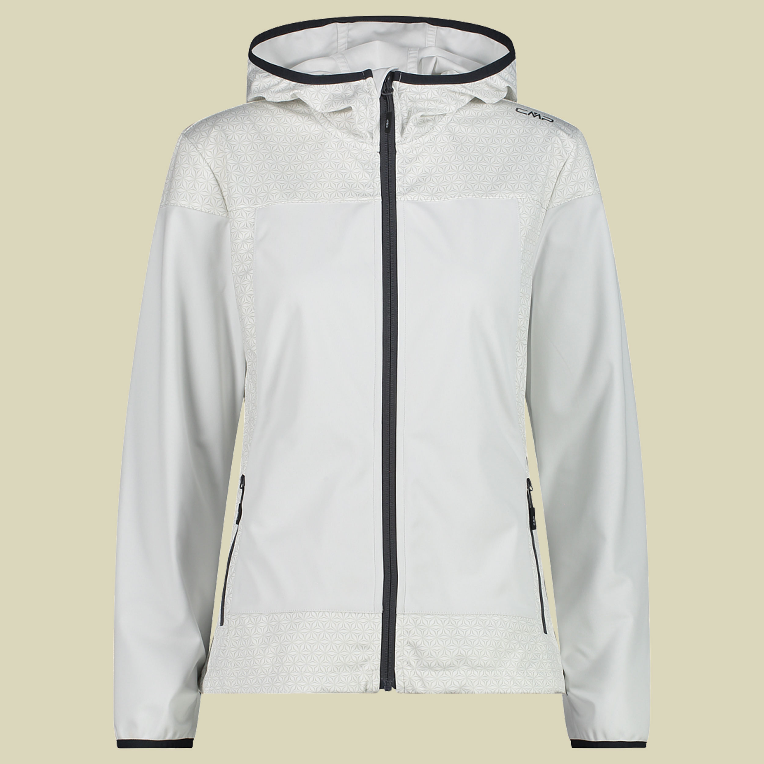 Woman Jacket Fix Hood Light Softshell 32A5136 Größe 44 Farbe A001 white