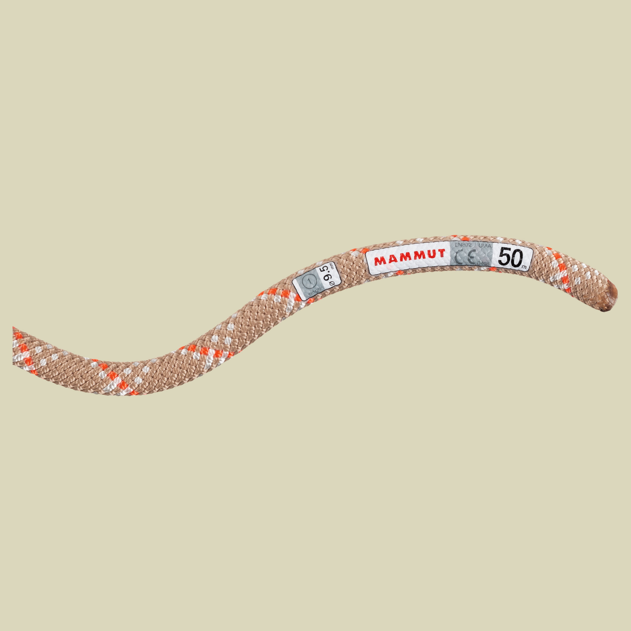 9.5 Gym Classic Rope Länge 50 m Farbe Classic Standard desert-white