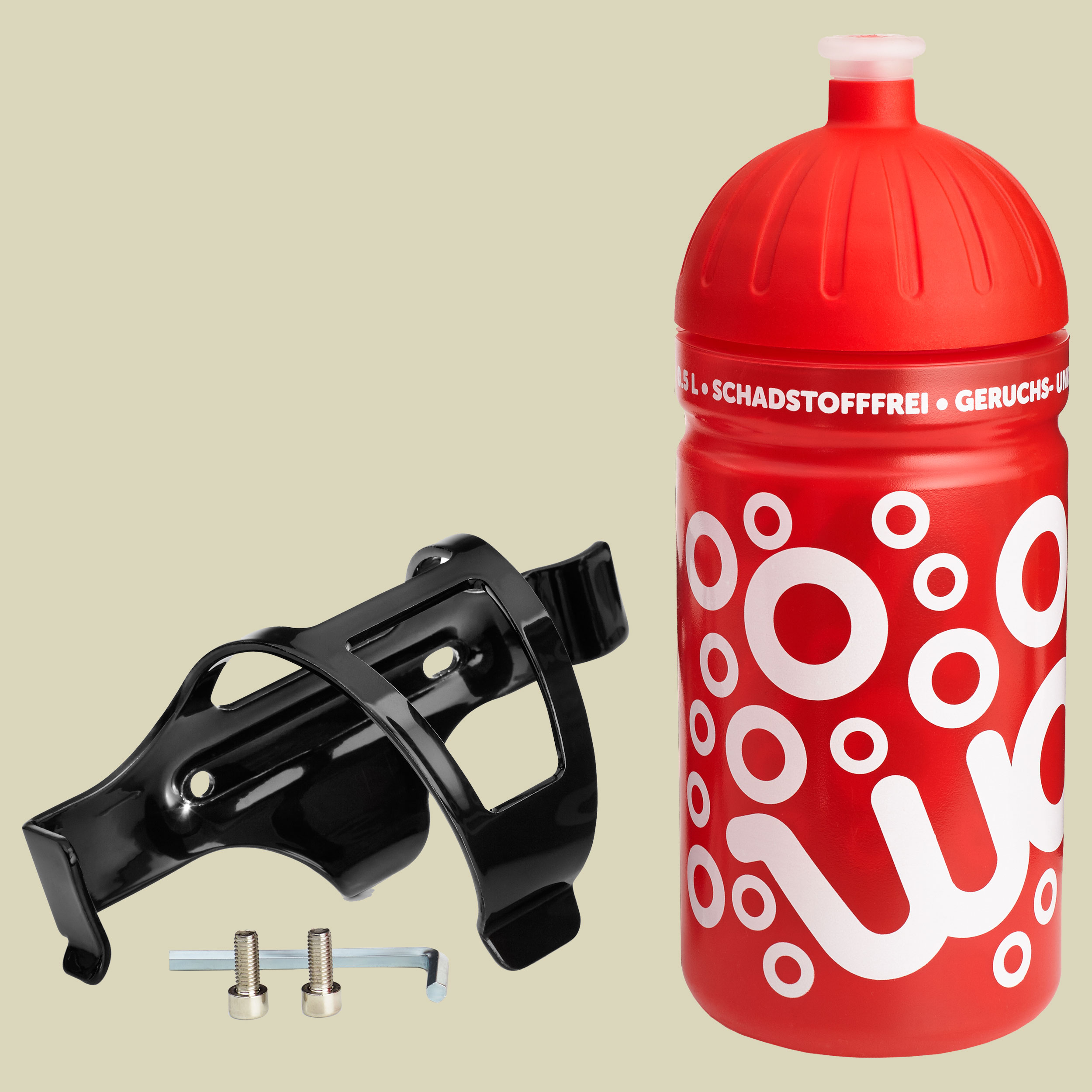 Woom Fahrradflasche mit Halter Voumen: 0,5 L Farbe: rot