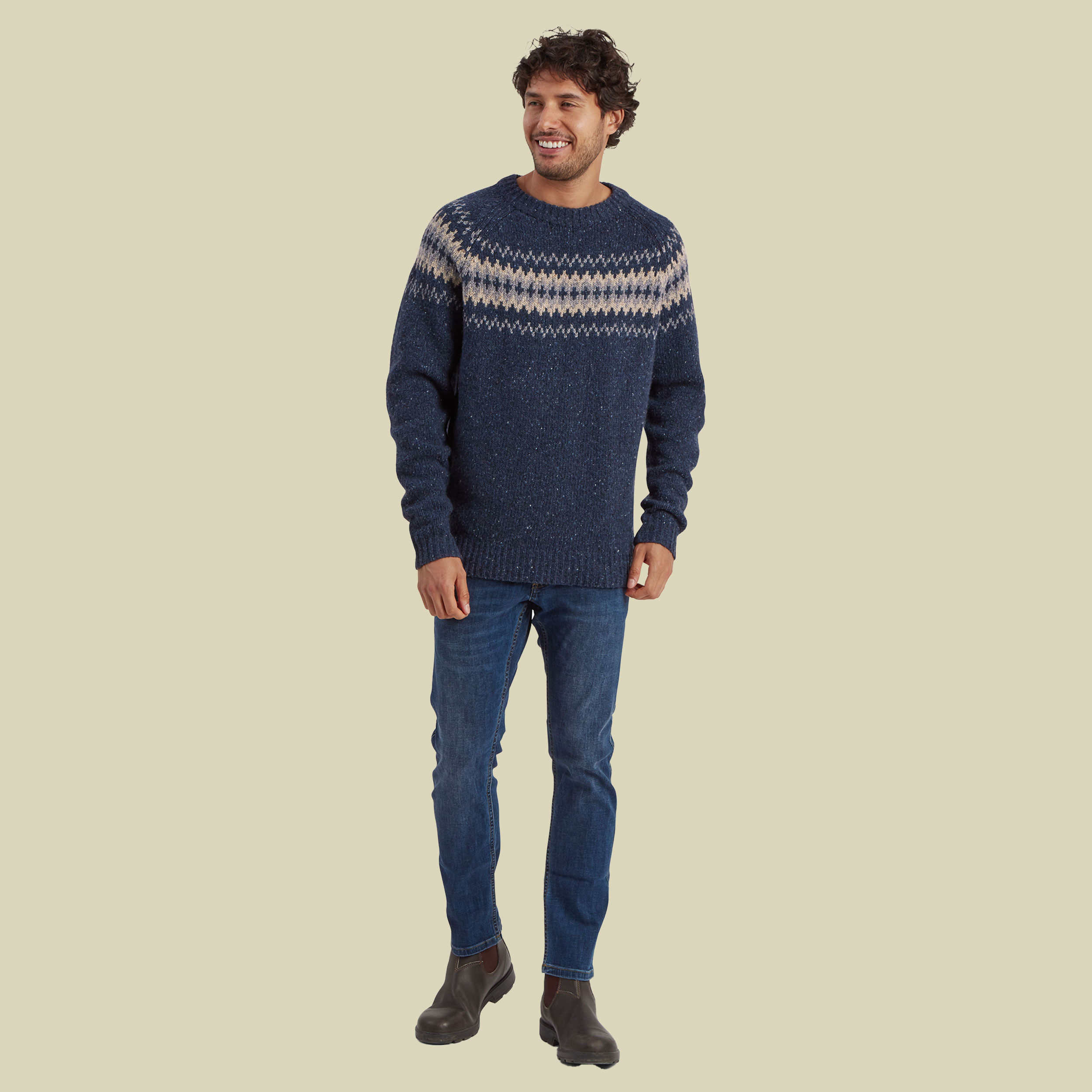 Dumji Crew Sweater Men blau L - rathee multi